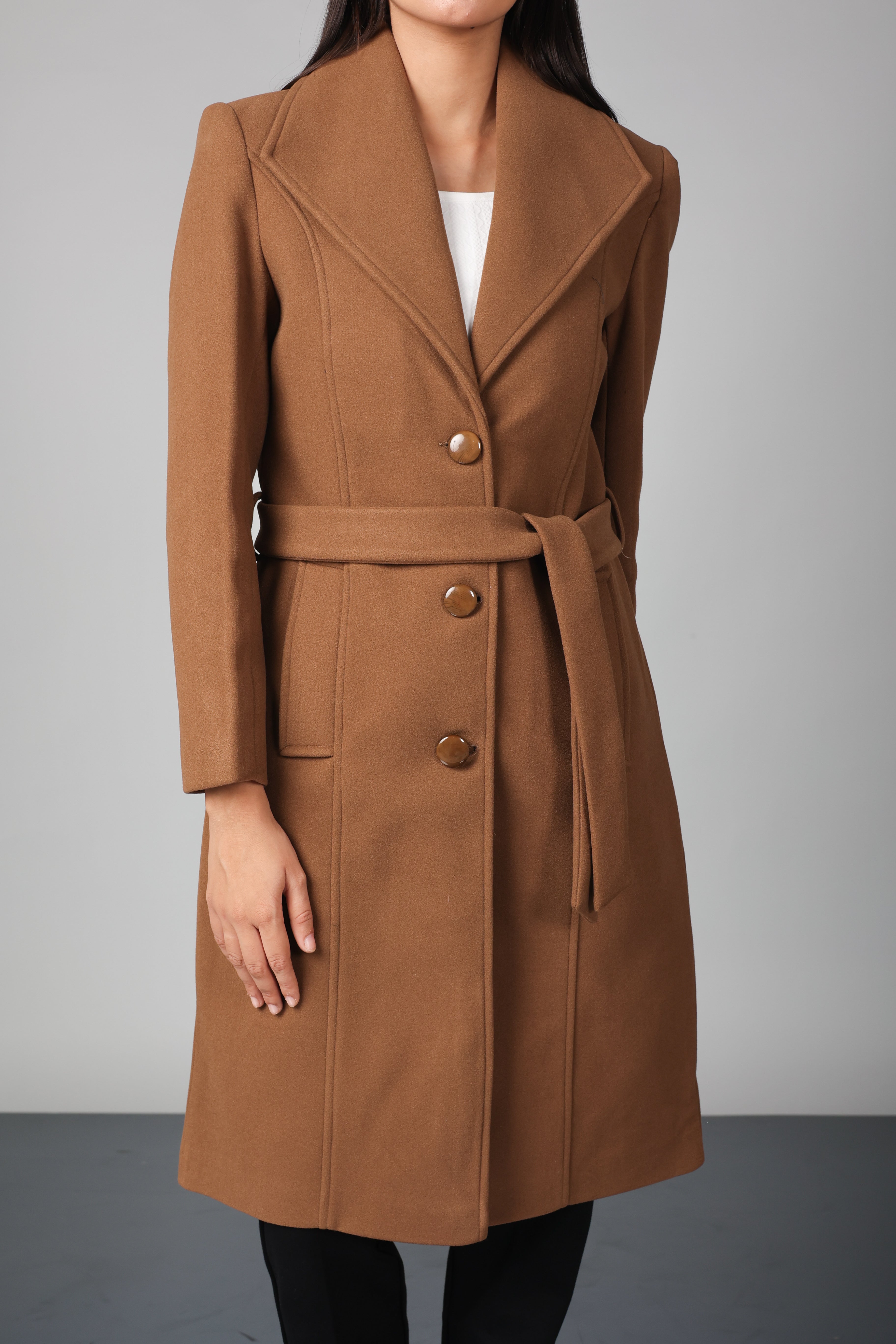 THREE BUTON LONG OVER-COAT