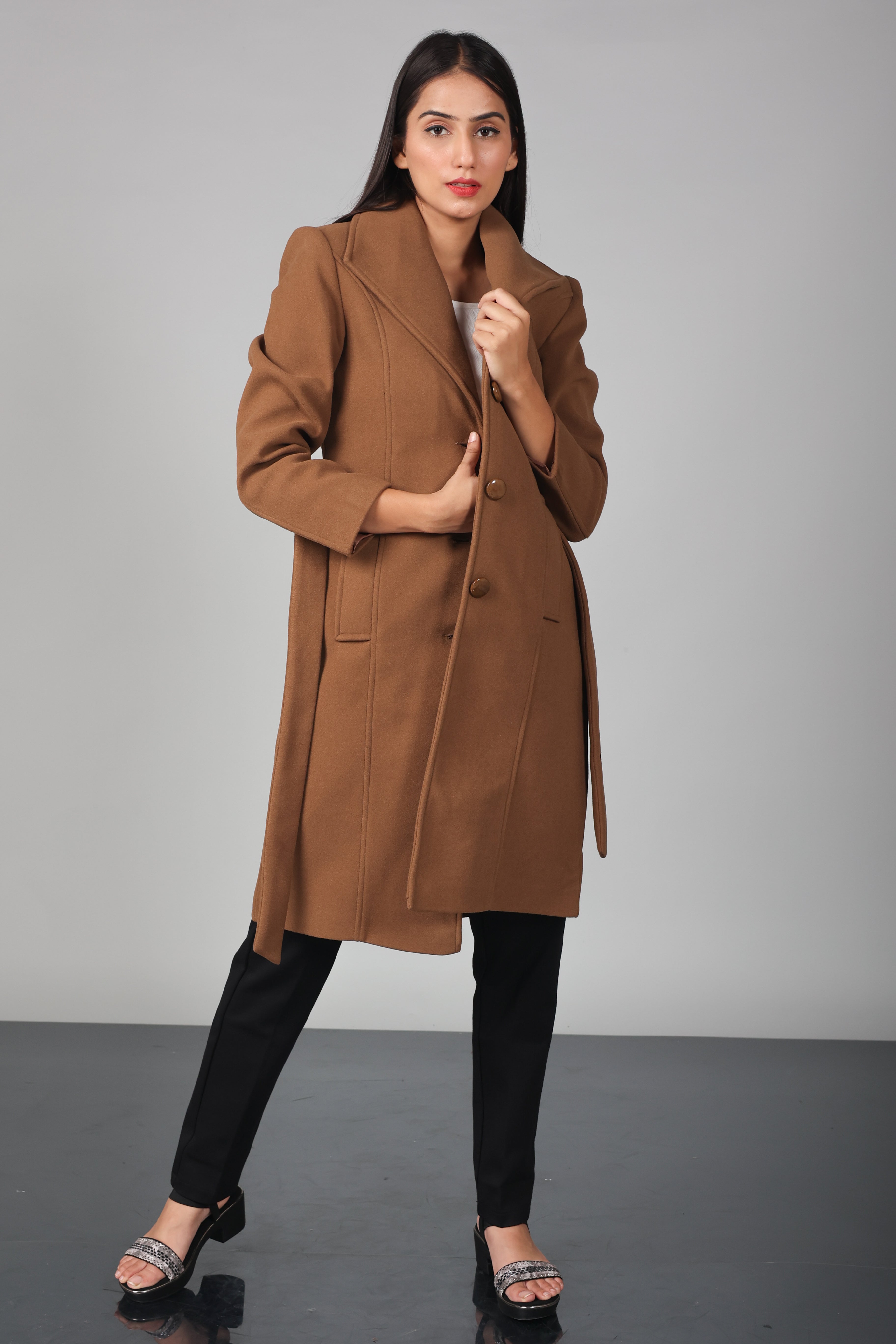 THREE BUTON LONG OVER-COAT
