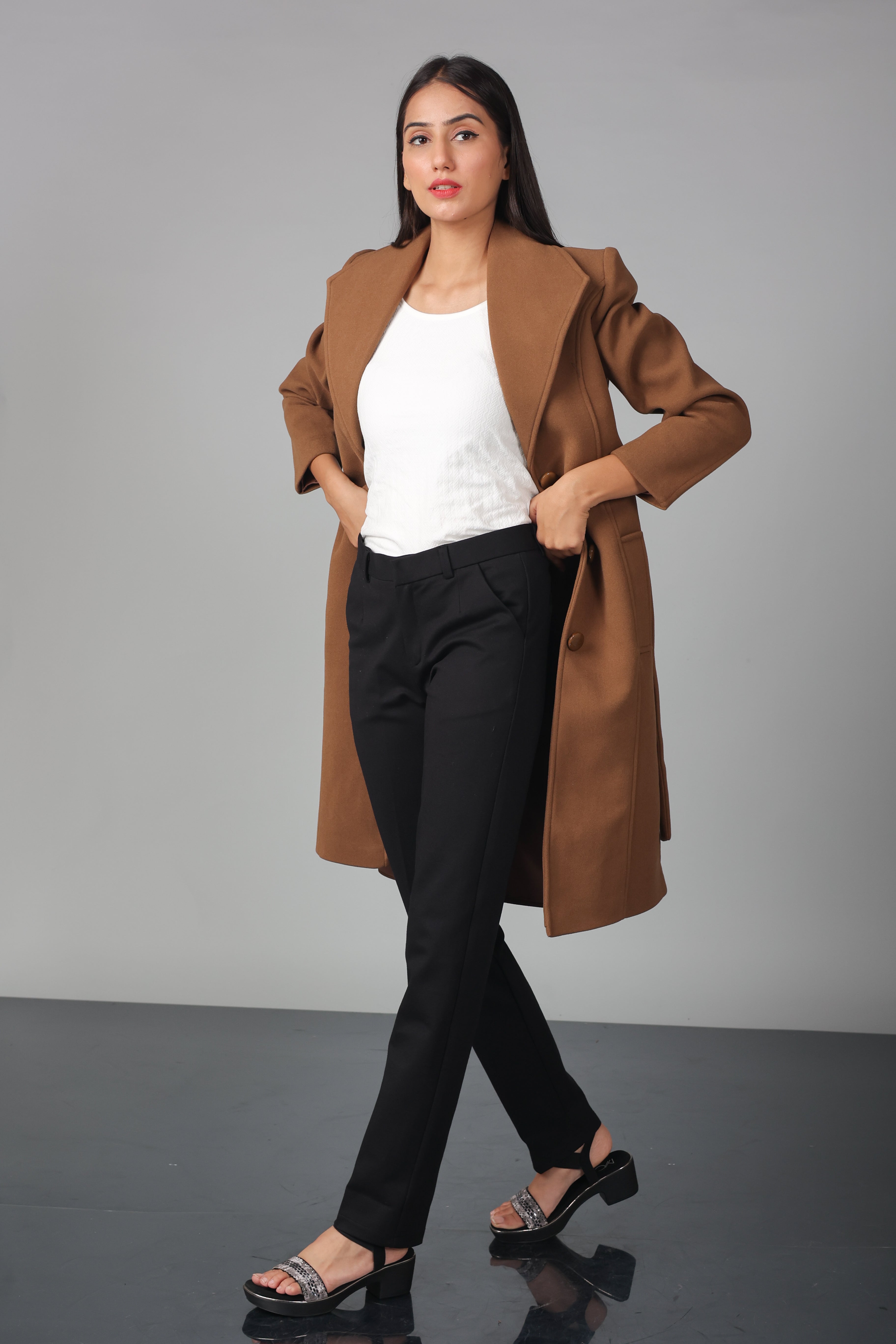 THREE BUTON LONG OVER-COAT