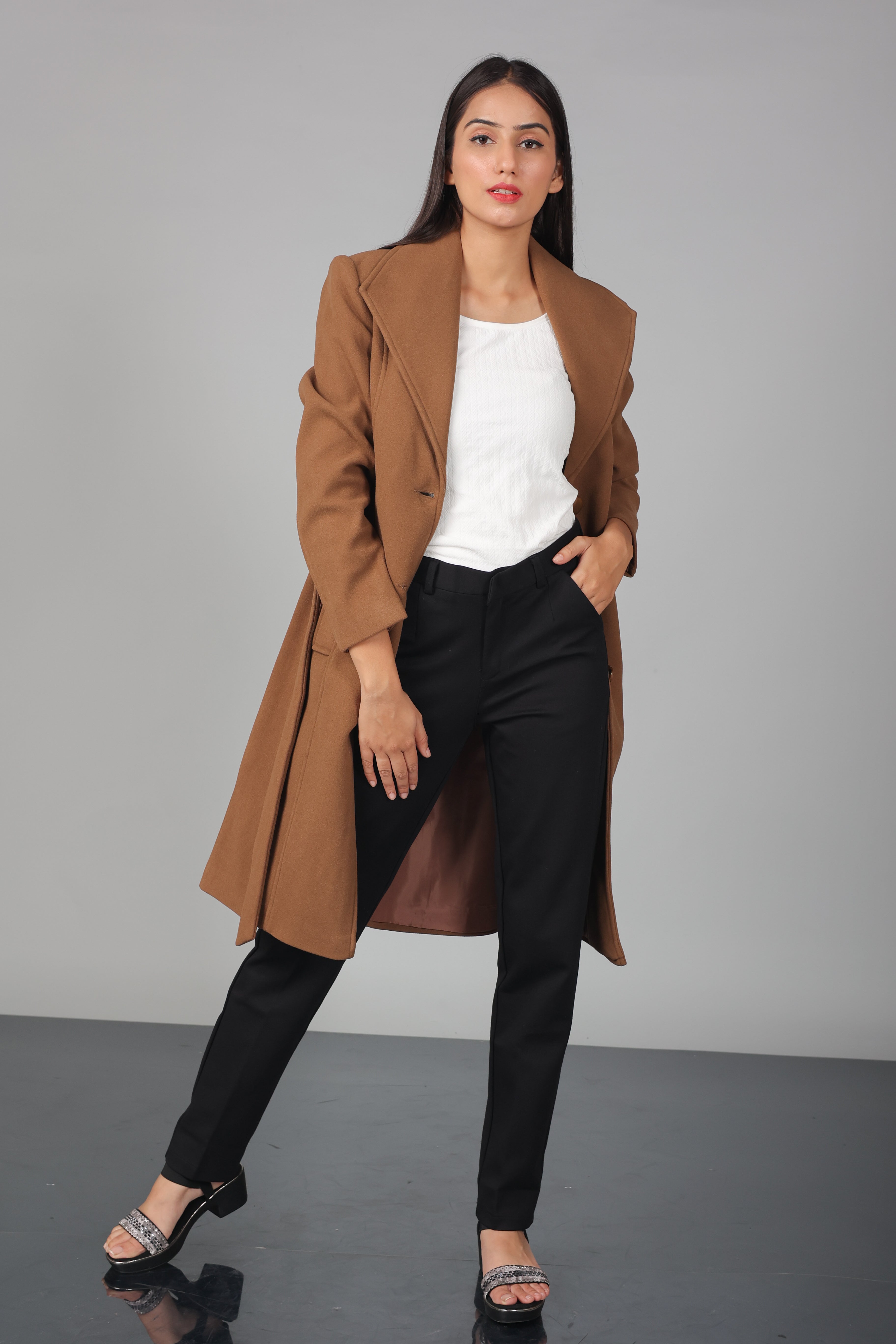 THREE BUTON LONG OVER-COAT