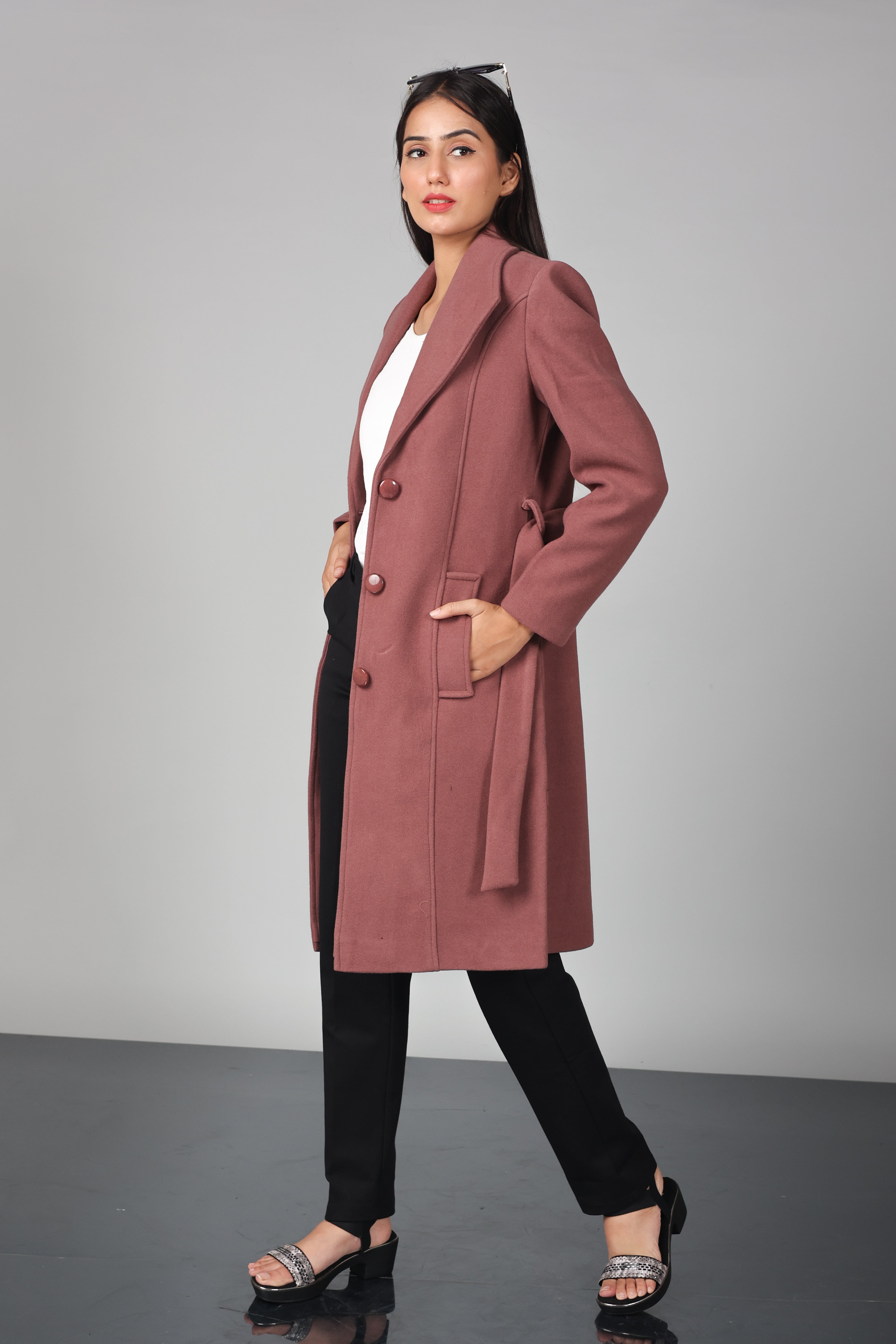 THREE BUTON LONG OVER-COAT