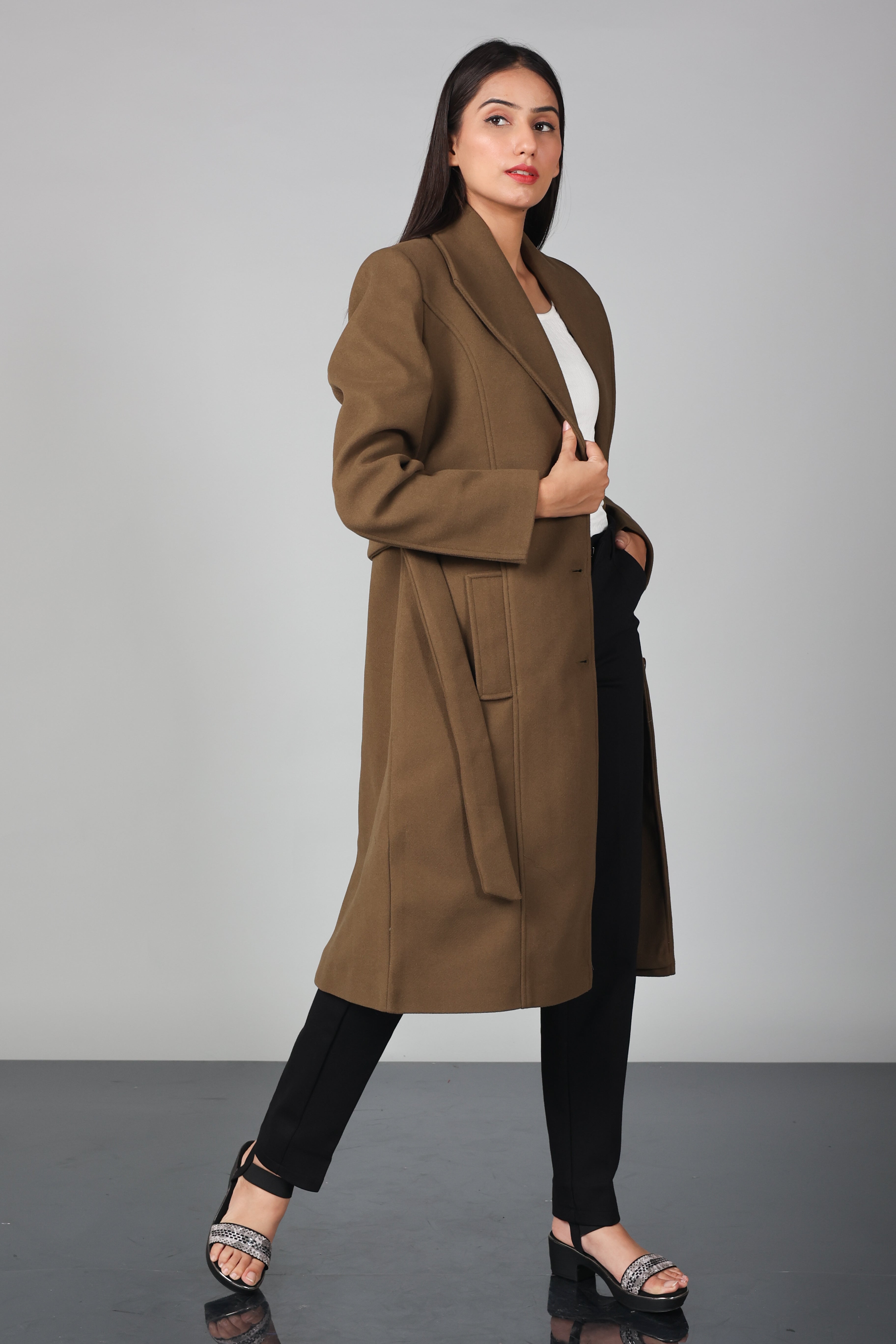 THREE BUTON LONG OVER-COAT