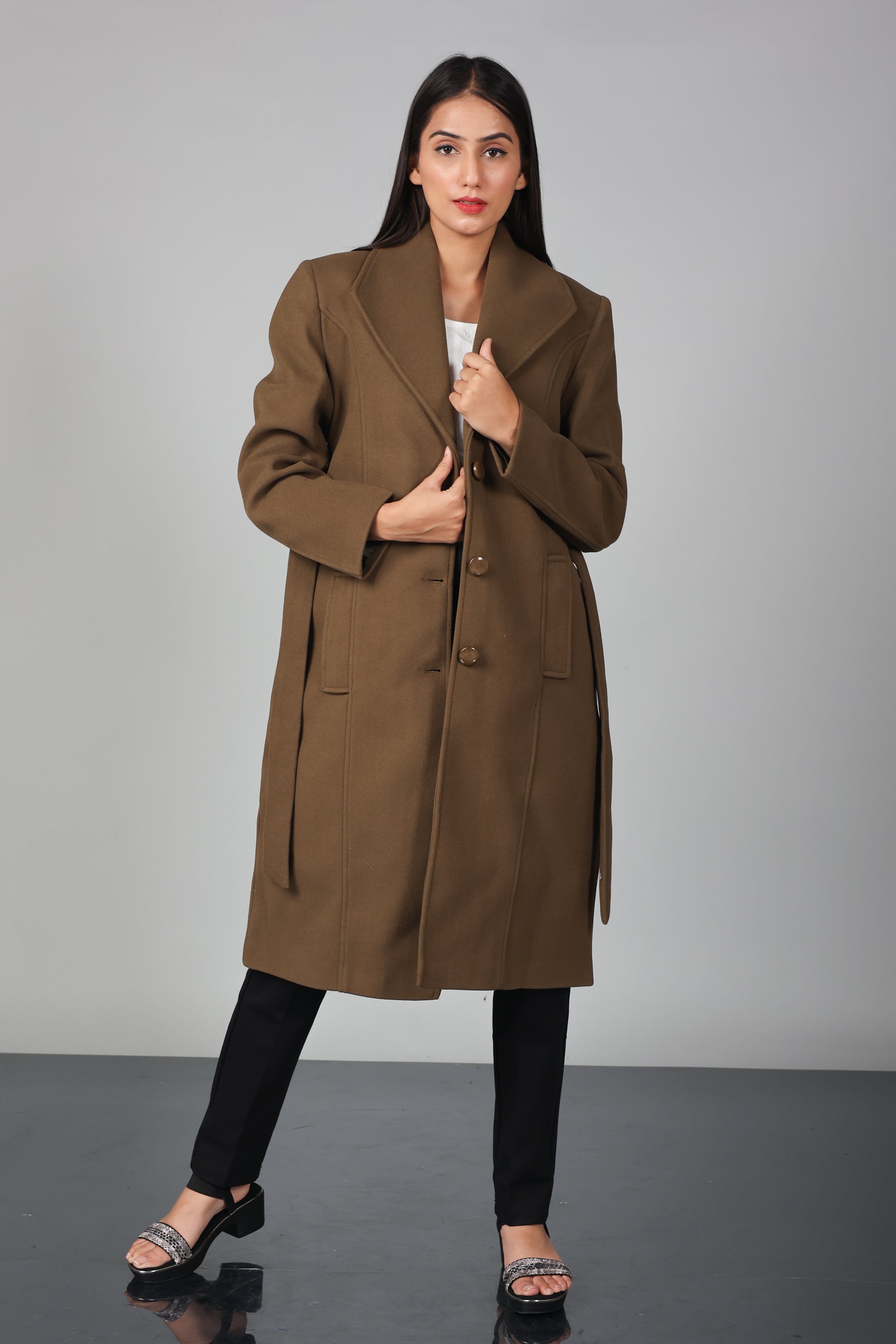 THREE BUTON LONG OVER-COAT