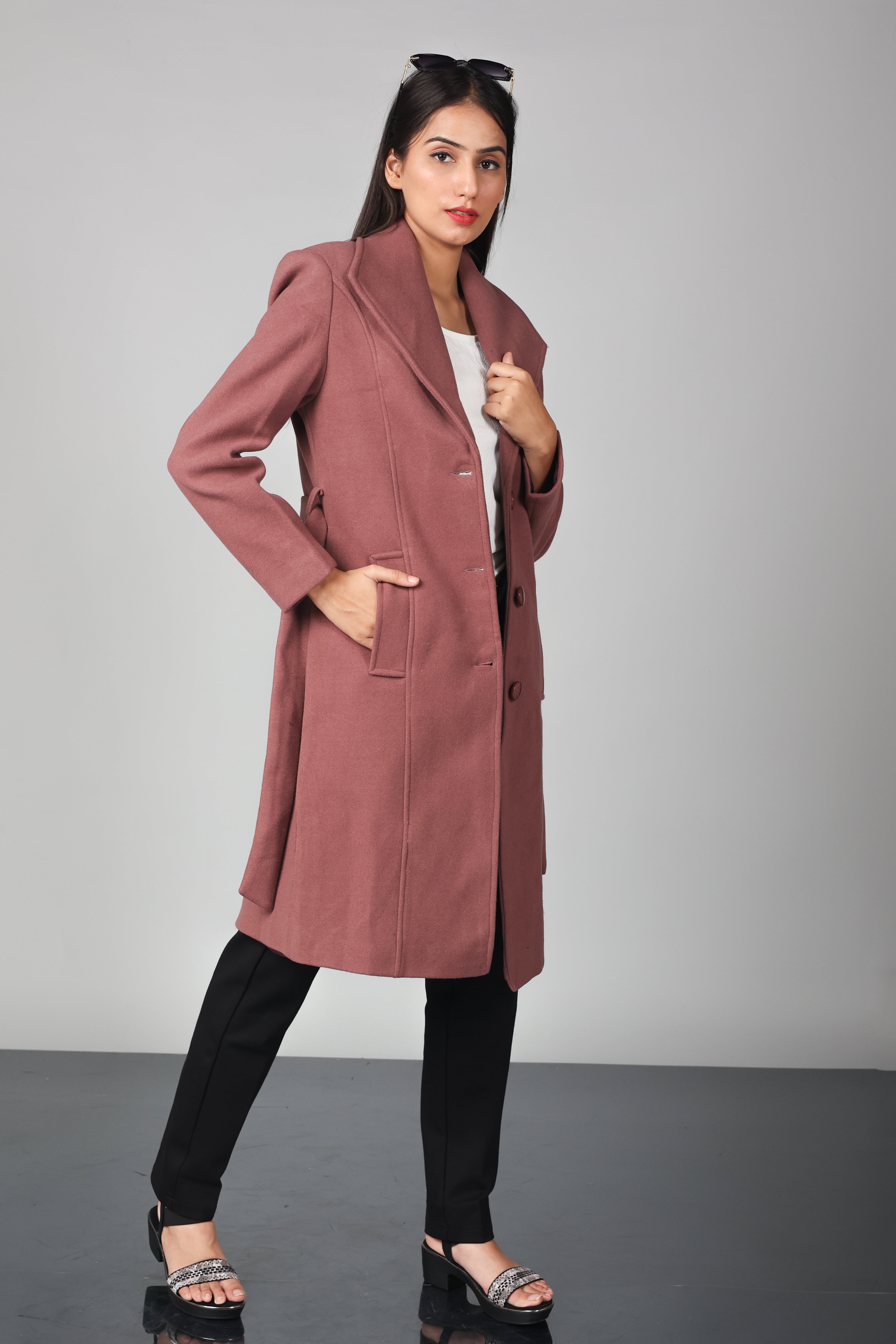 THREE BUTON LONG OVER-COAT