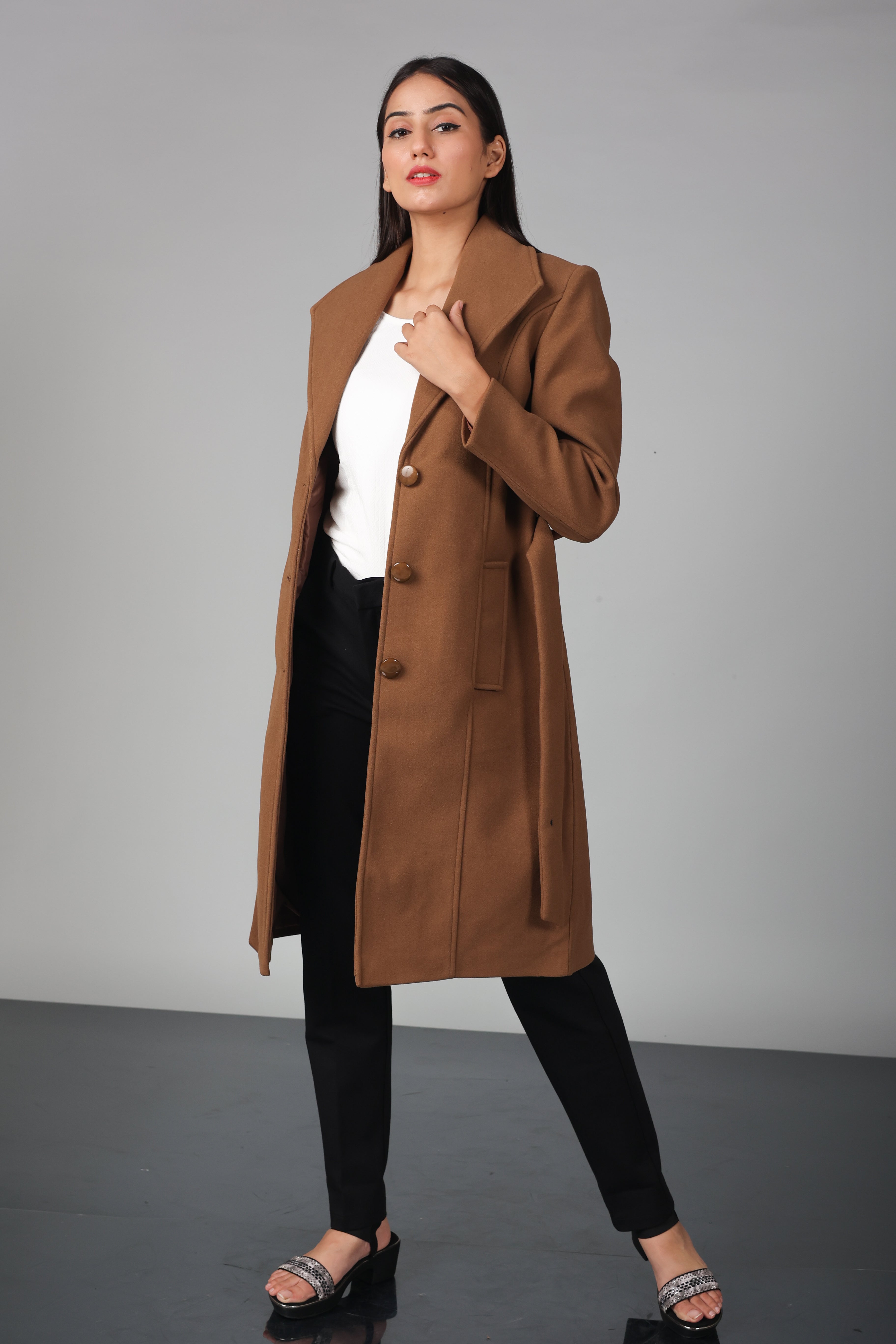 THREE BUTON LONG OVER-COAT