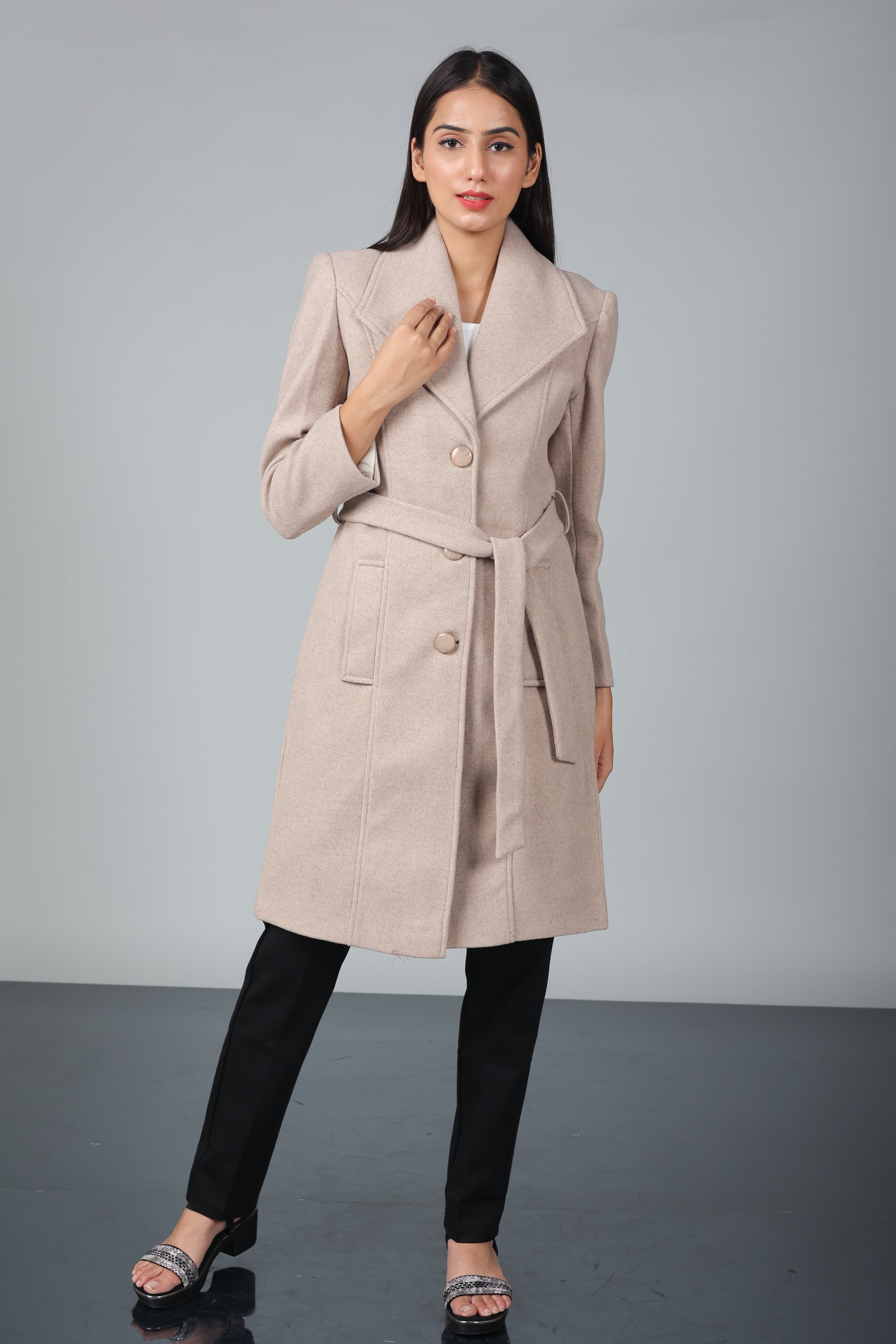 THREE BUTON LONG OVER-COAT
