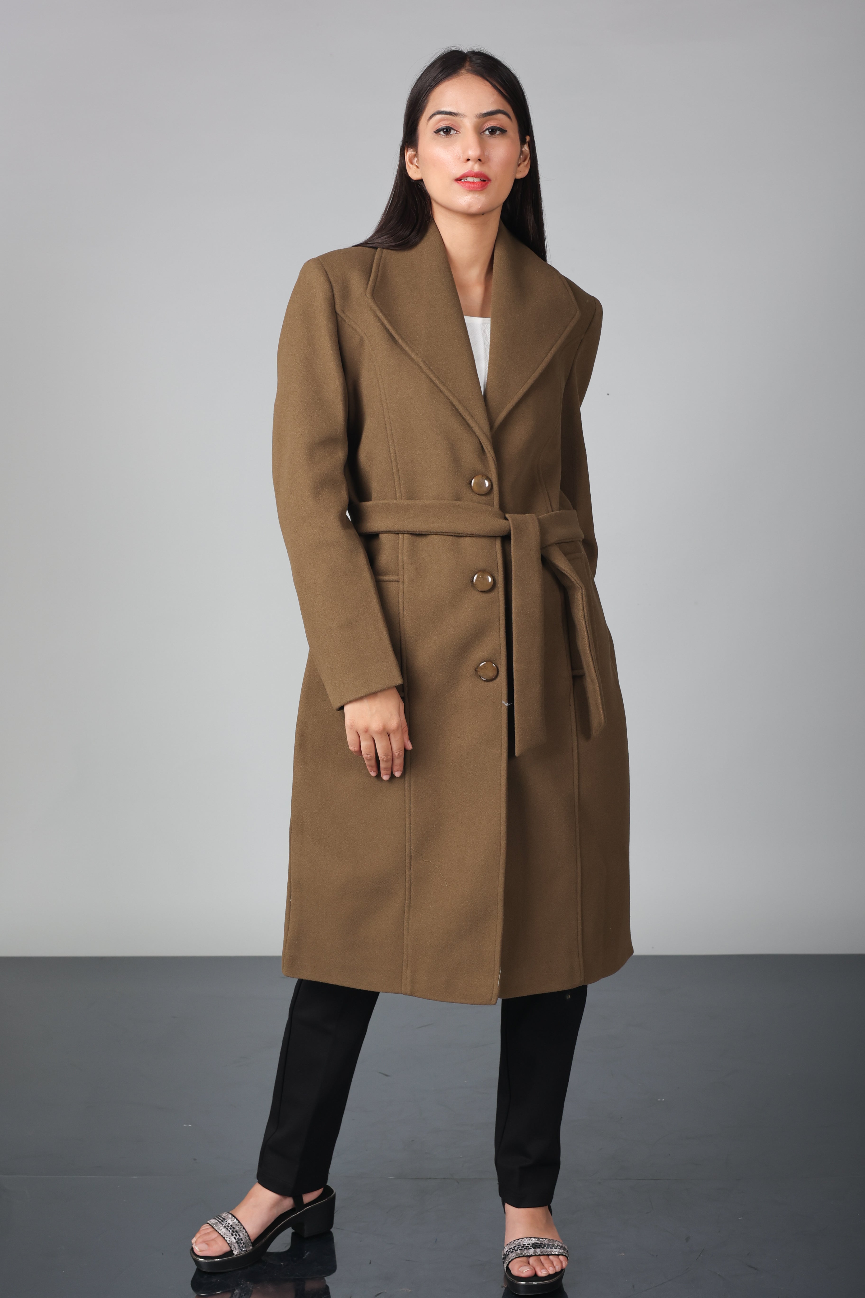THREE BUTON LONG OVER-COAT