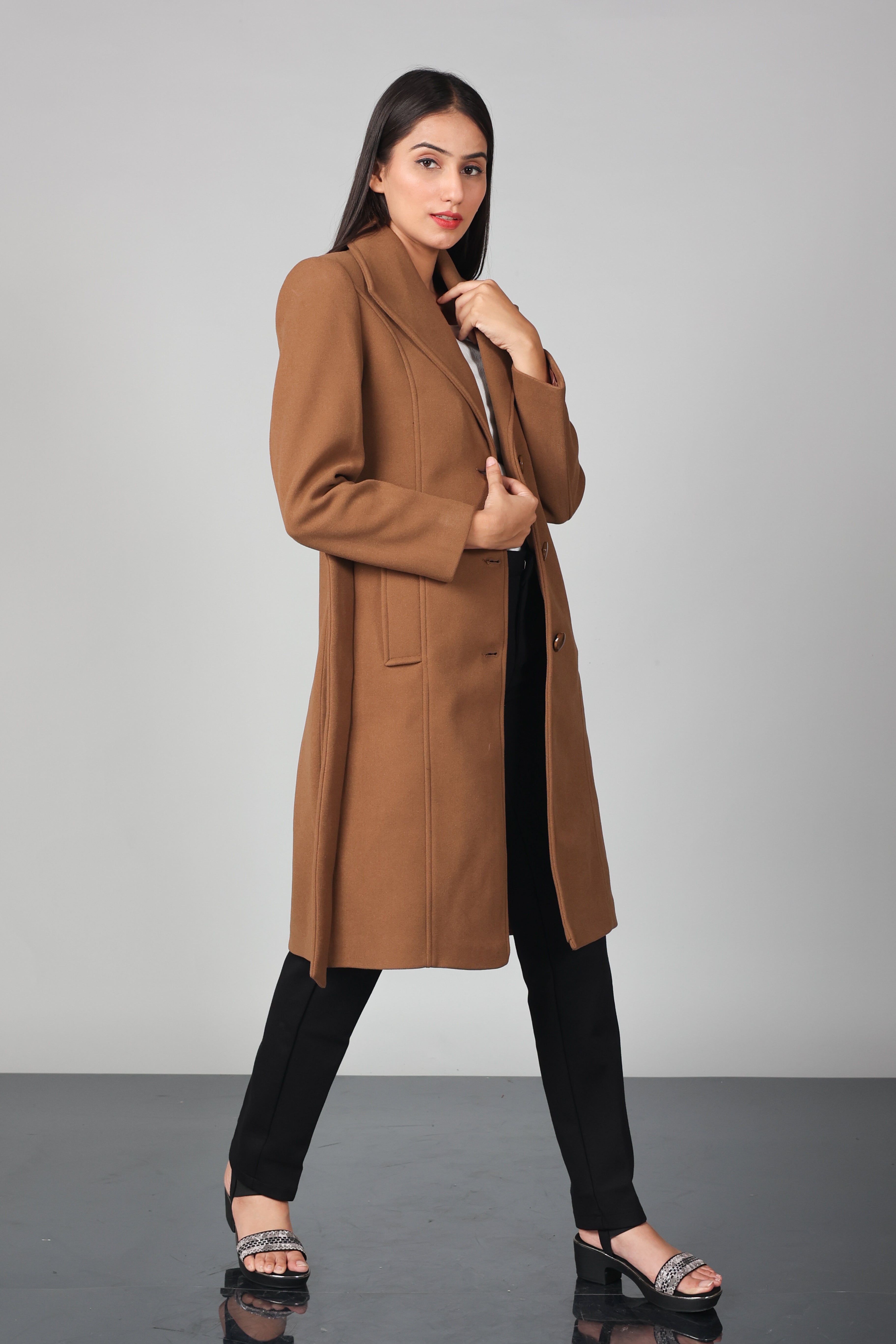 THREE BUTON LONG OVER-COAT
