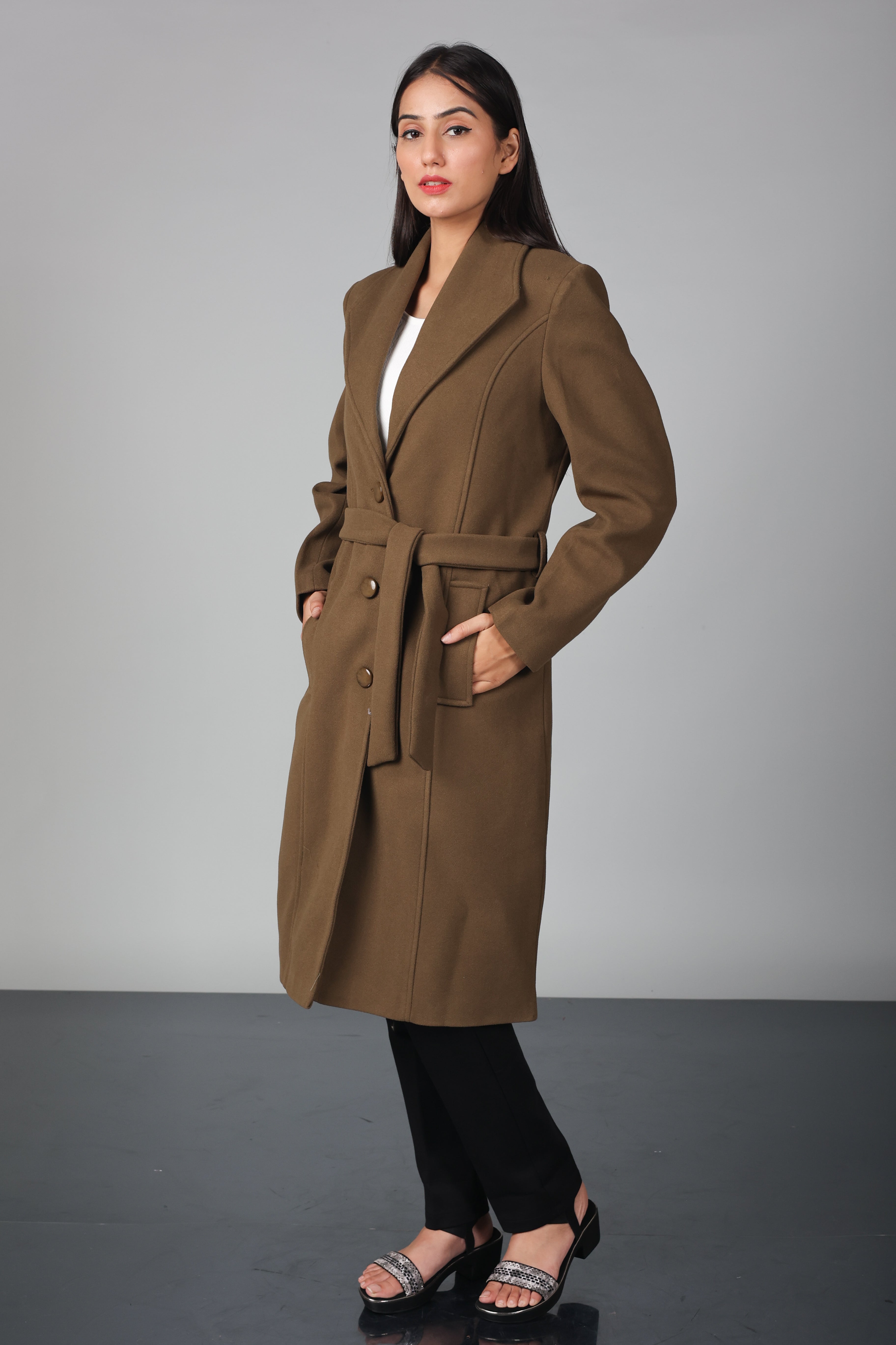 THREE BUTON LONG OVER-COAT