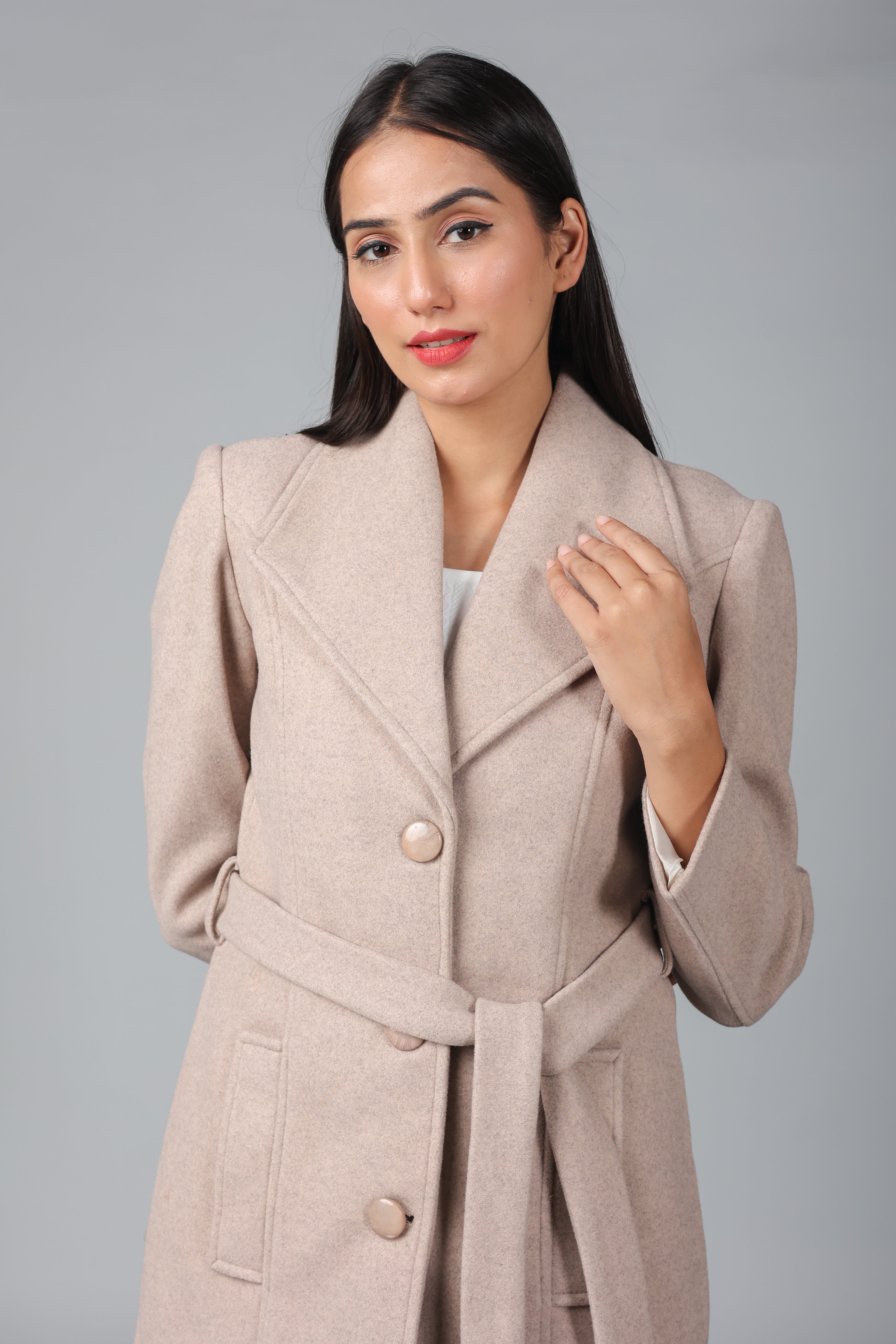 THREE BUTON LONG OVER-COAT