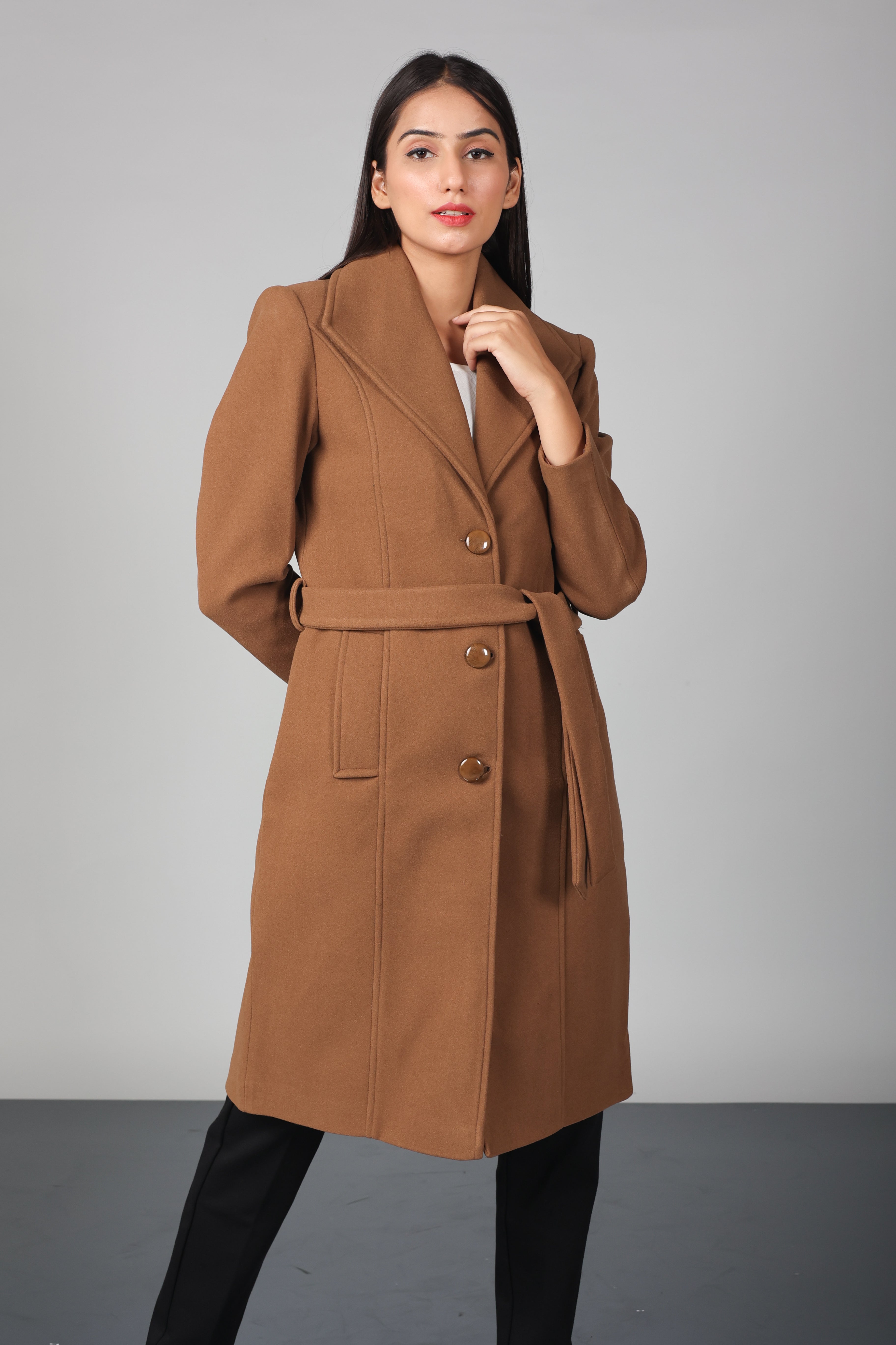 THREE BUTON LONG OVER-COAT