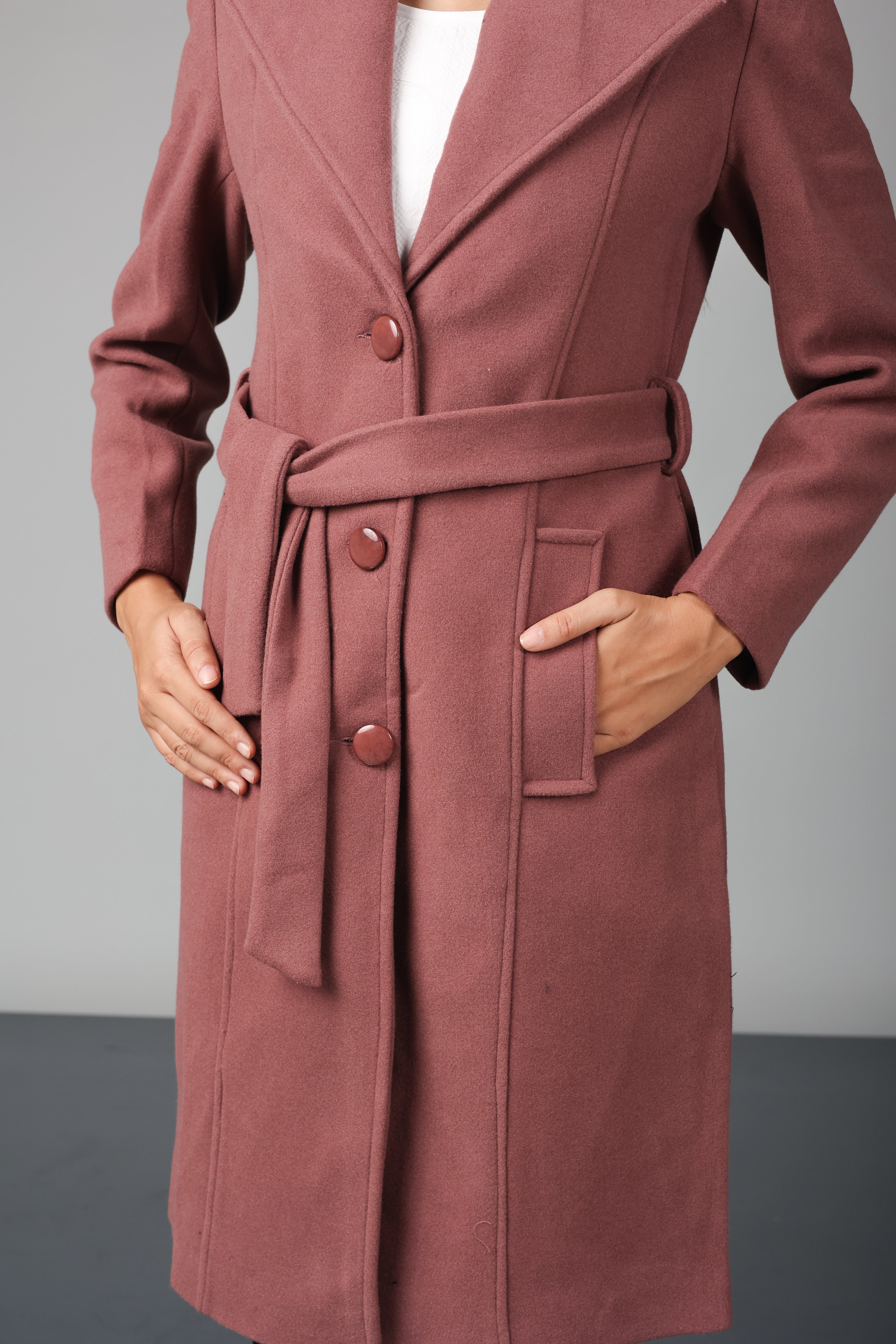 THREE BUTON LONG OVER-COAT