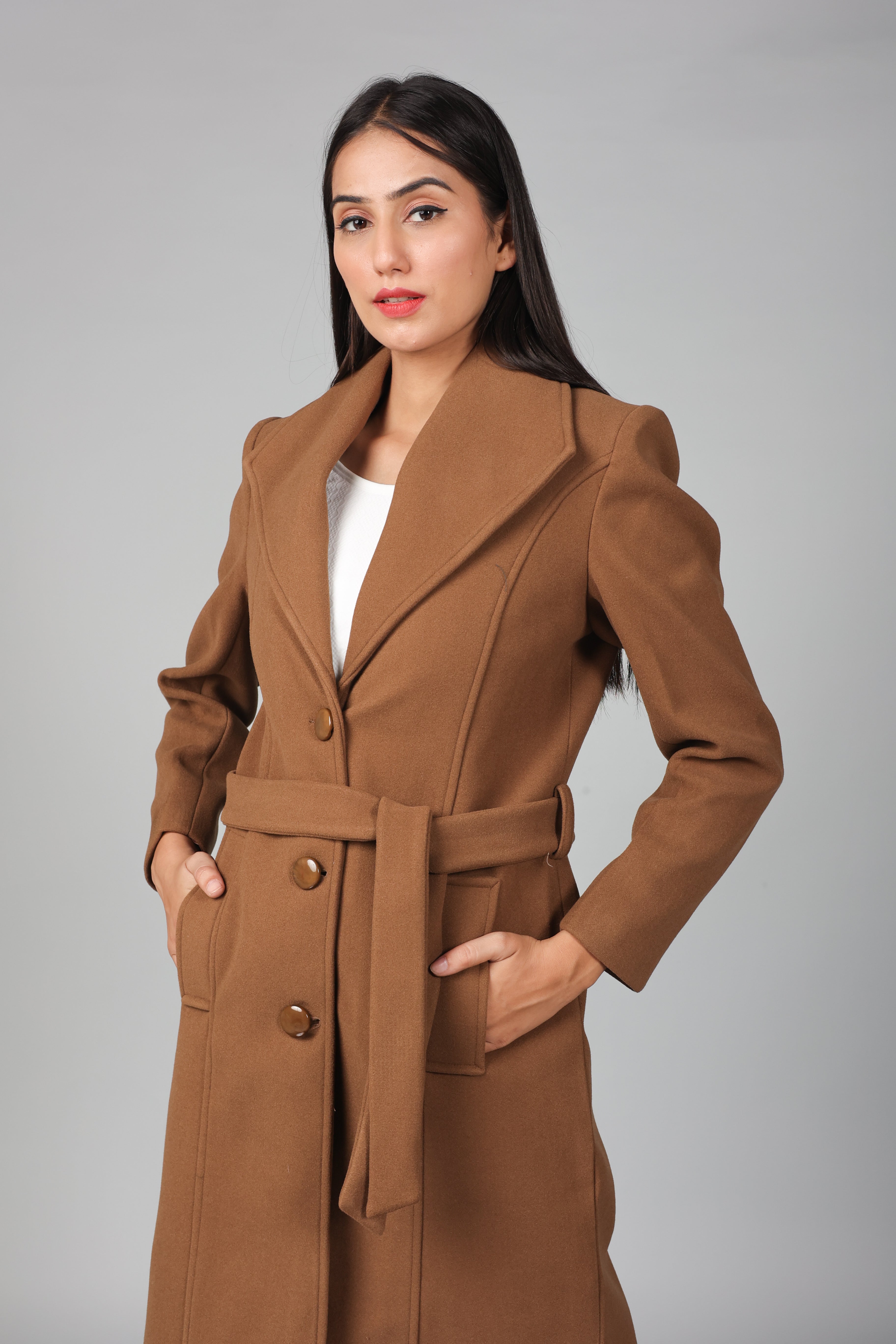 THREE BUTON LONG OVER-COAT