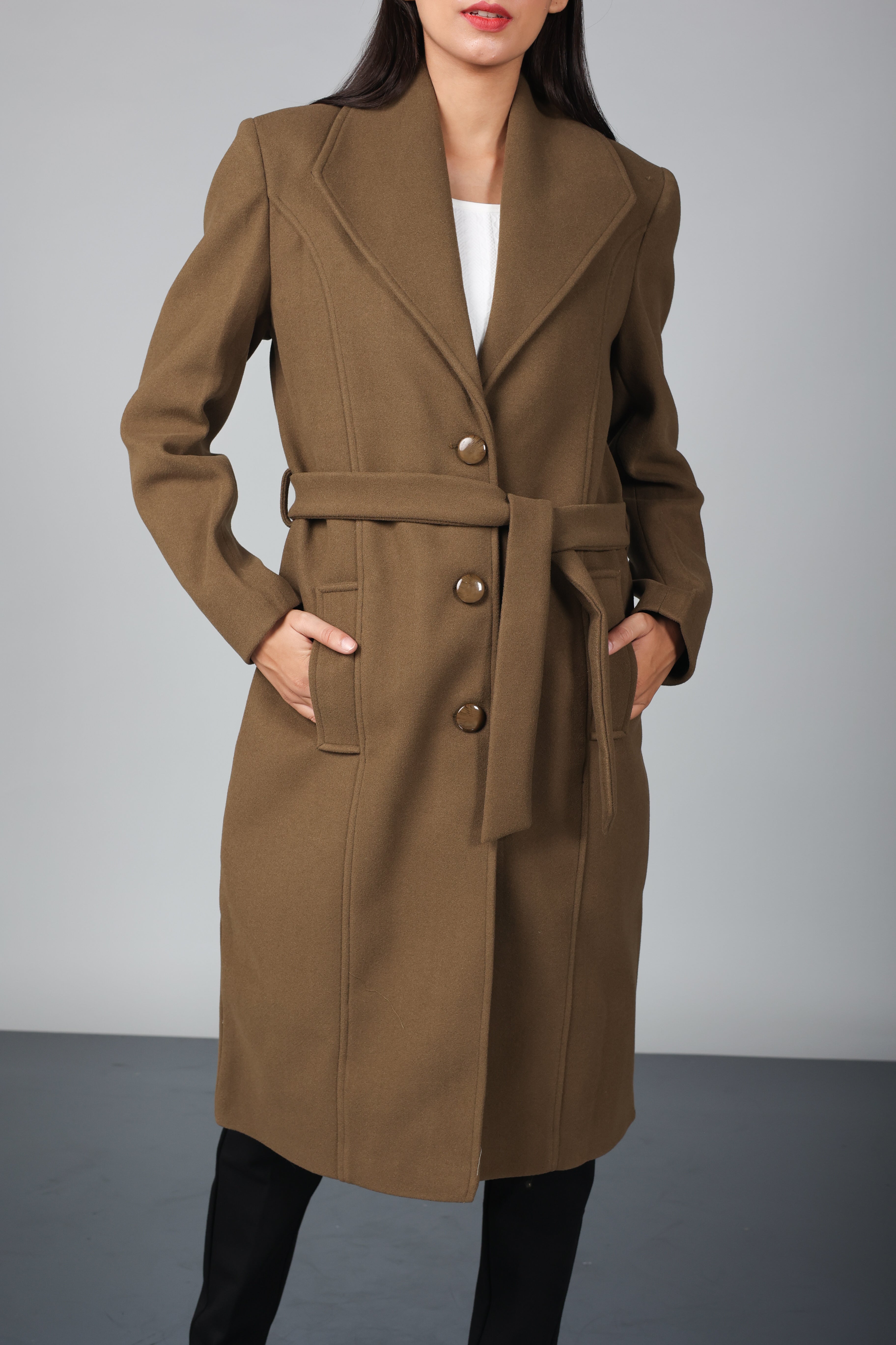 THREE BUTON LONG OVER-COAT