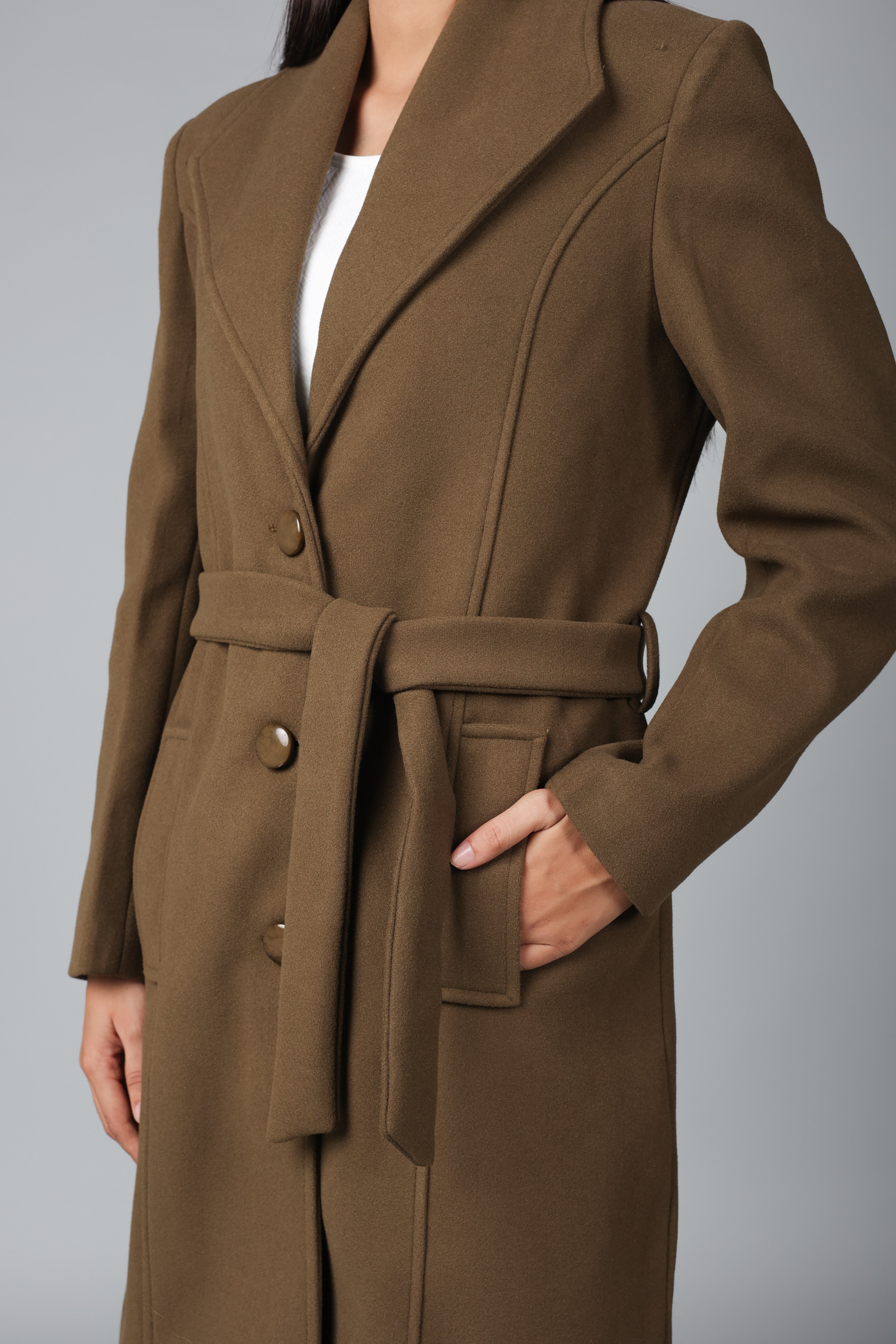 THREE BUTON LONG OVER-COAT