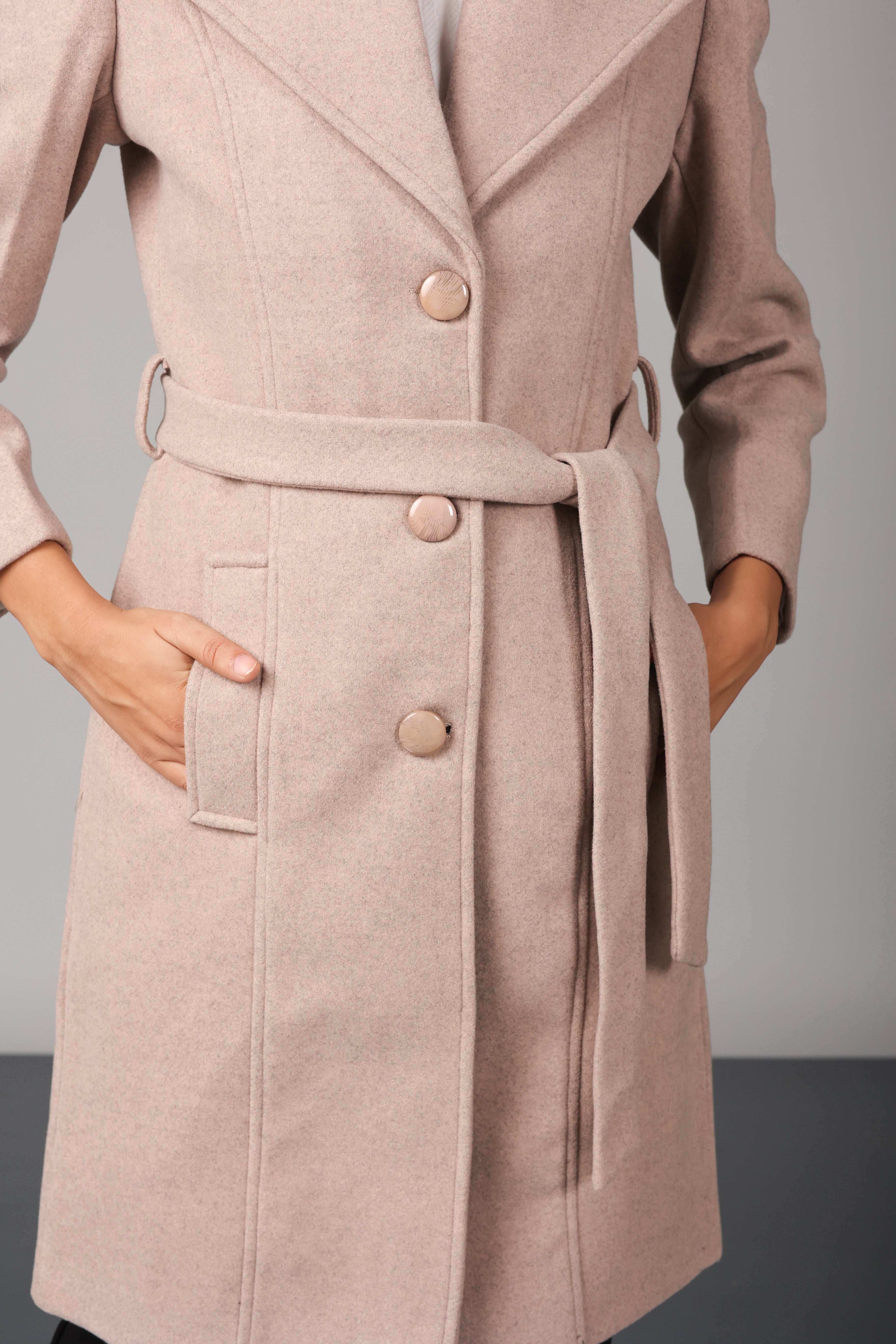 THREE BUTON LONG OVER-COAT