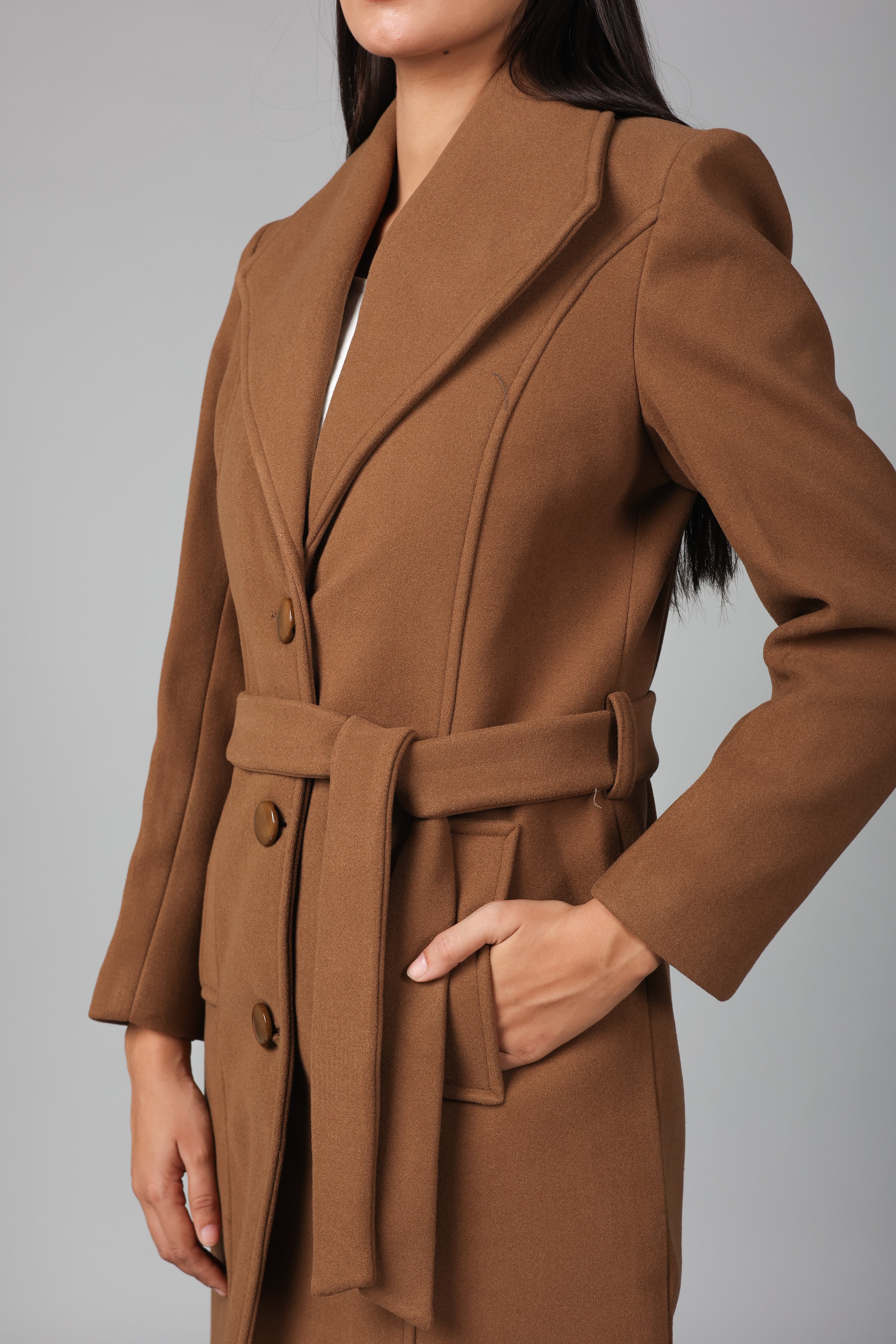 THREE BUTON LONG OVER-COAT