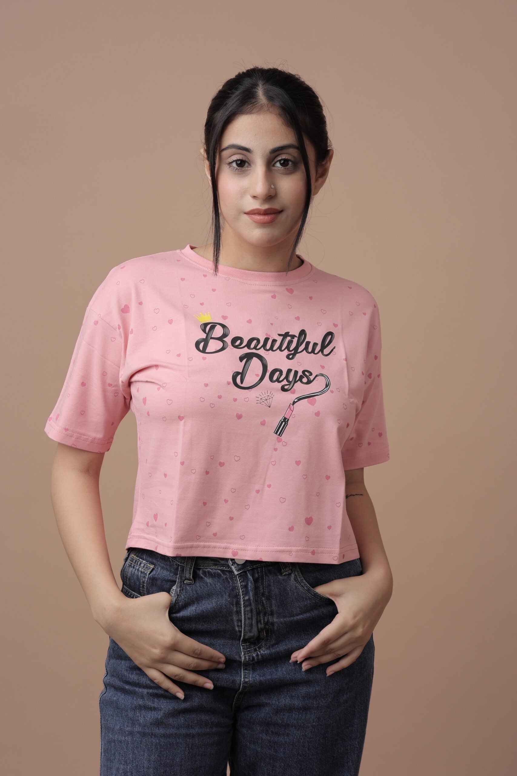 Beautiful Days (Pink) Crop Tshirt - Your Passport to Effortless Chic!