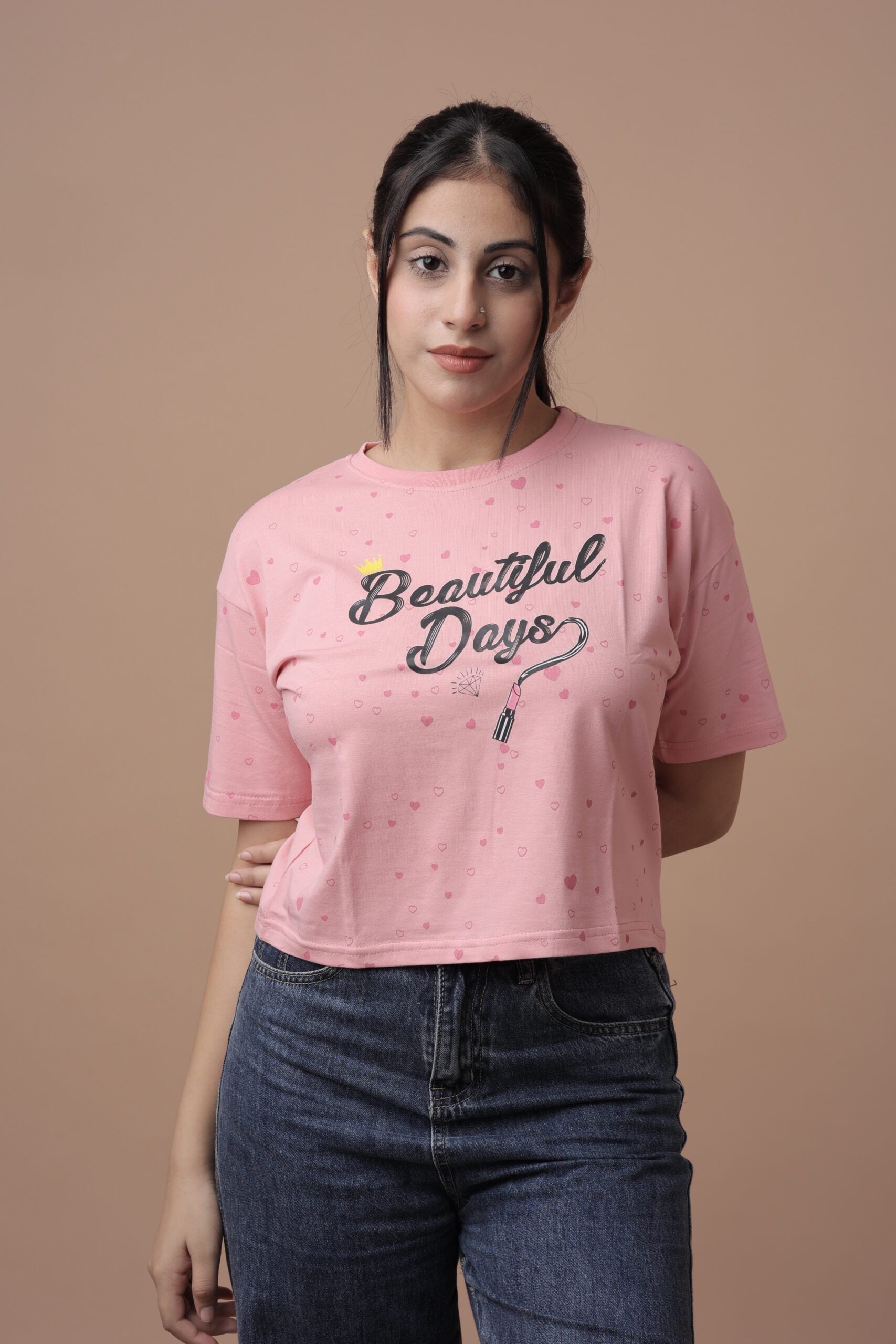 Beautiful Days (Pink) Crop Tshirt - Your Passport to Effortless Chic!