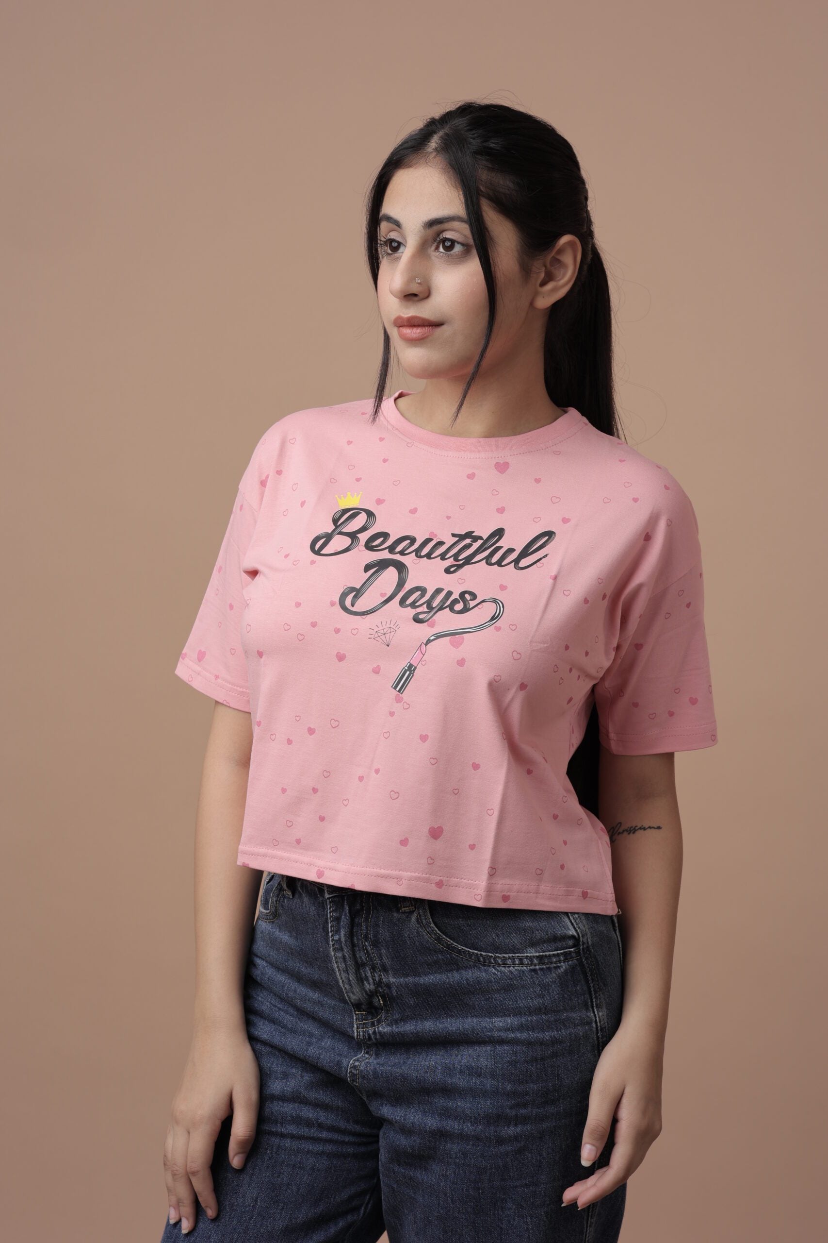 Beautiful Days (Pink) Crop Tshirt - Your Passport to Effortless Chic!