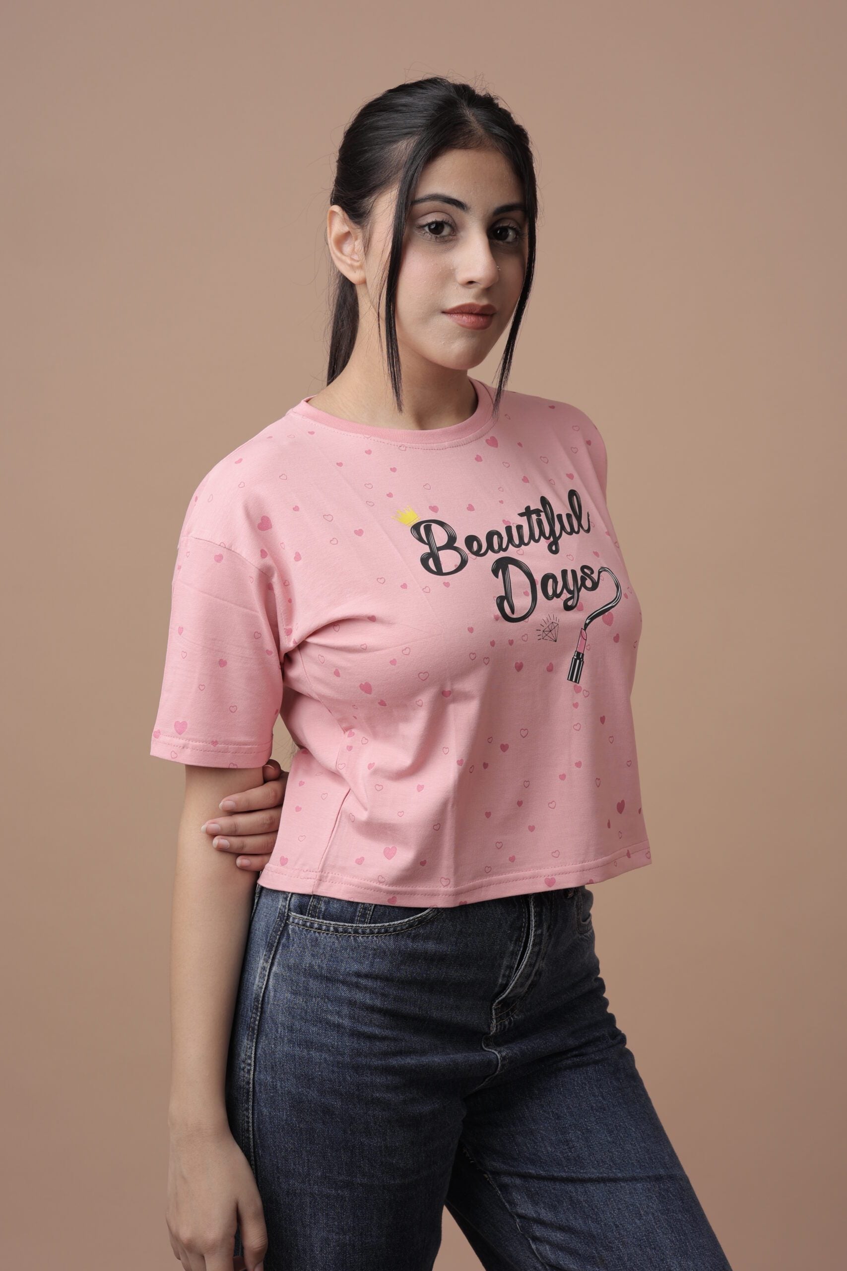 Beautiful Days (Pink) Crop Tshirt - Your Passport to Effortless Chic!