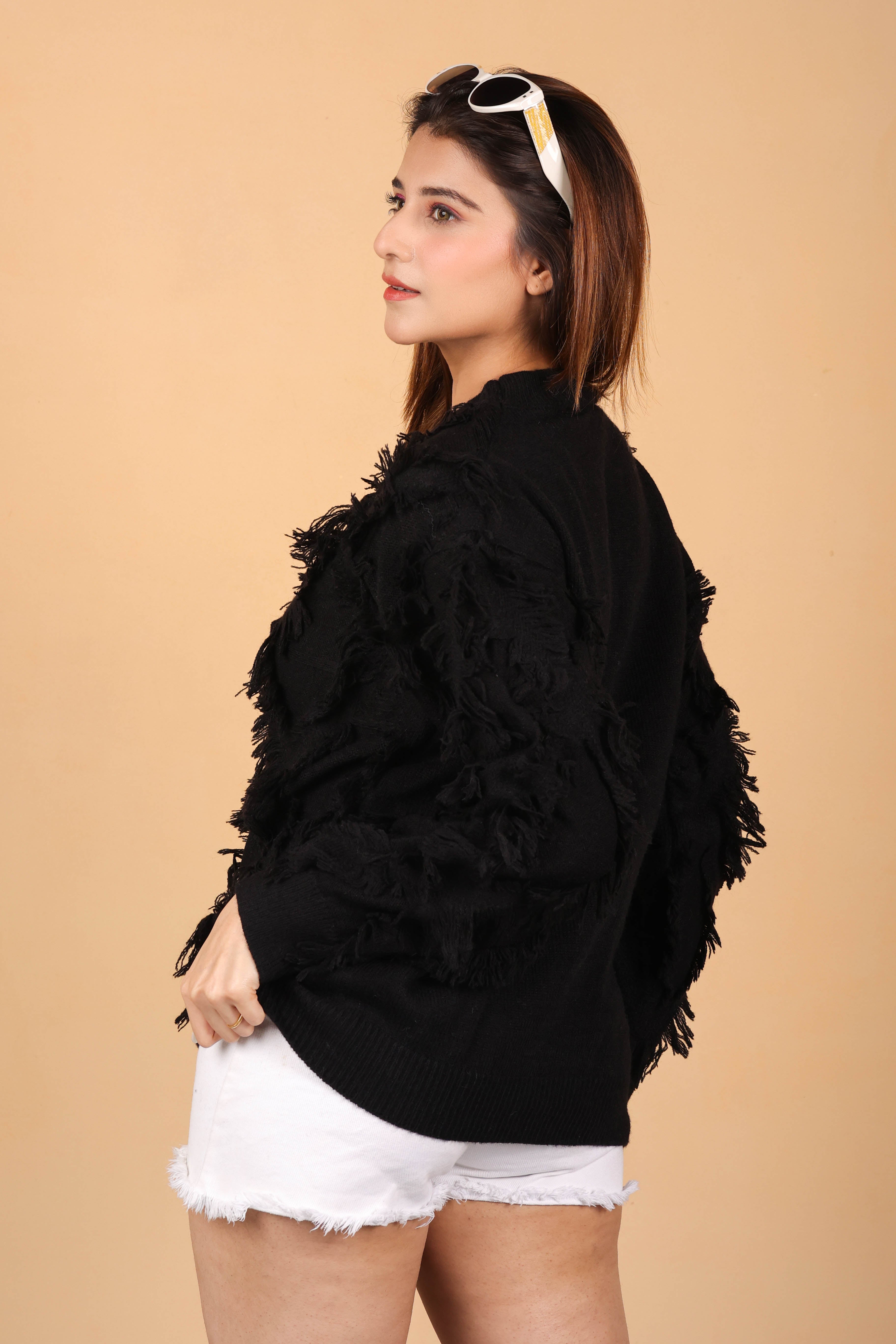 frilled wool top