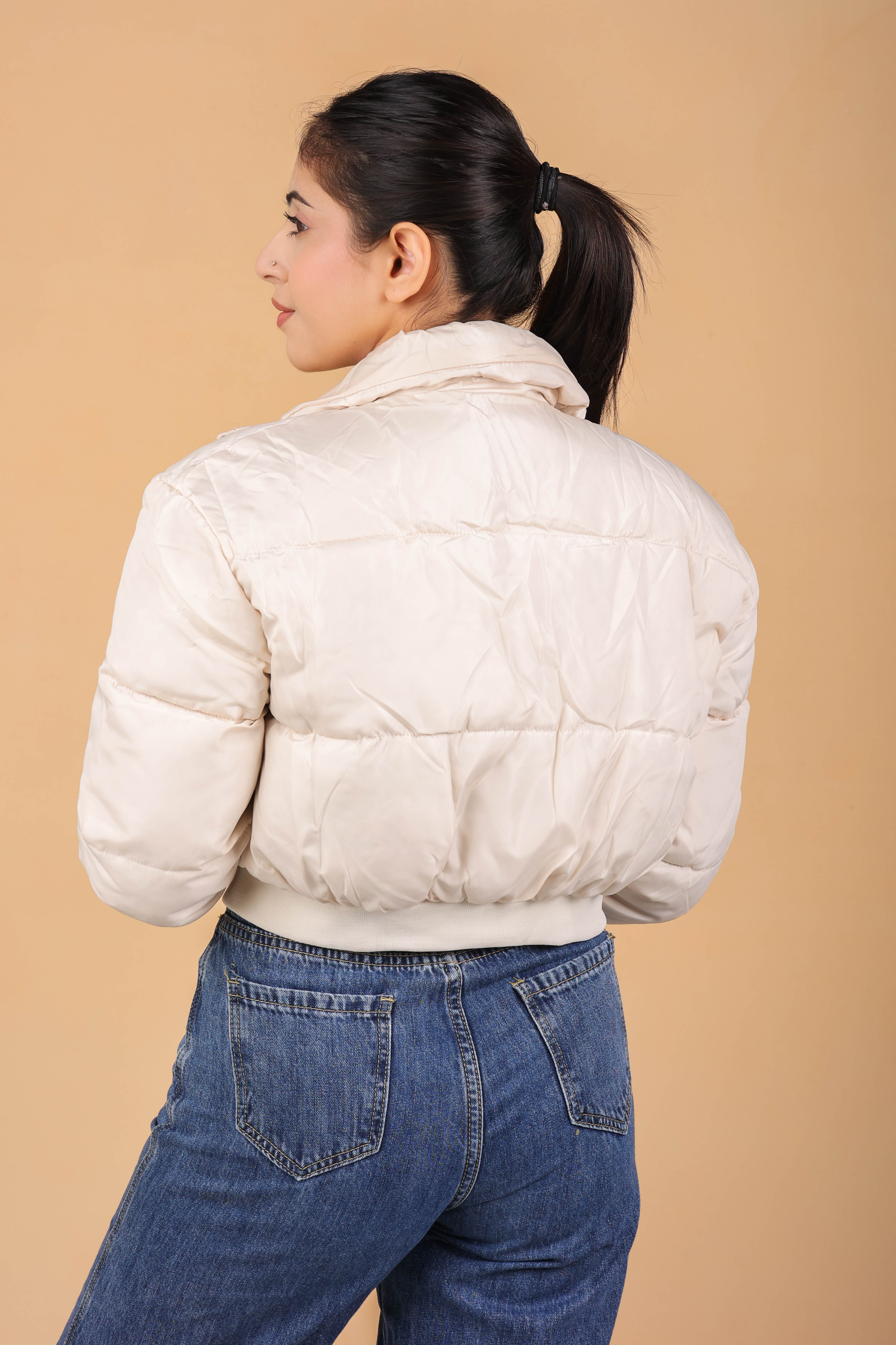crop fluffy jacket