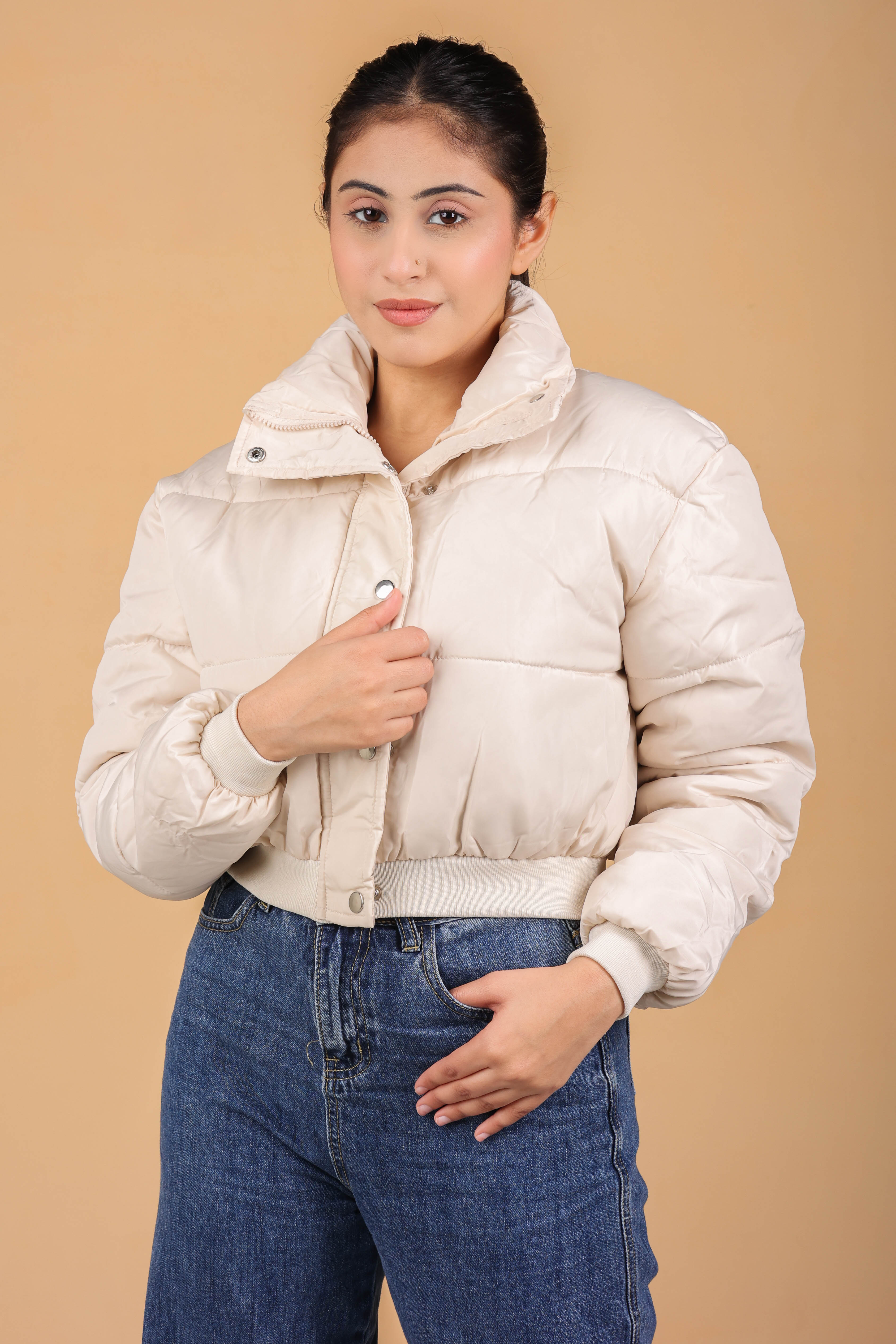 crop fluffy jacket