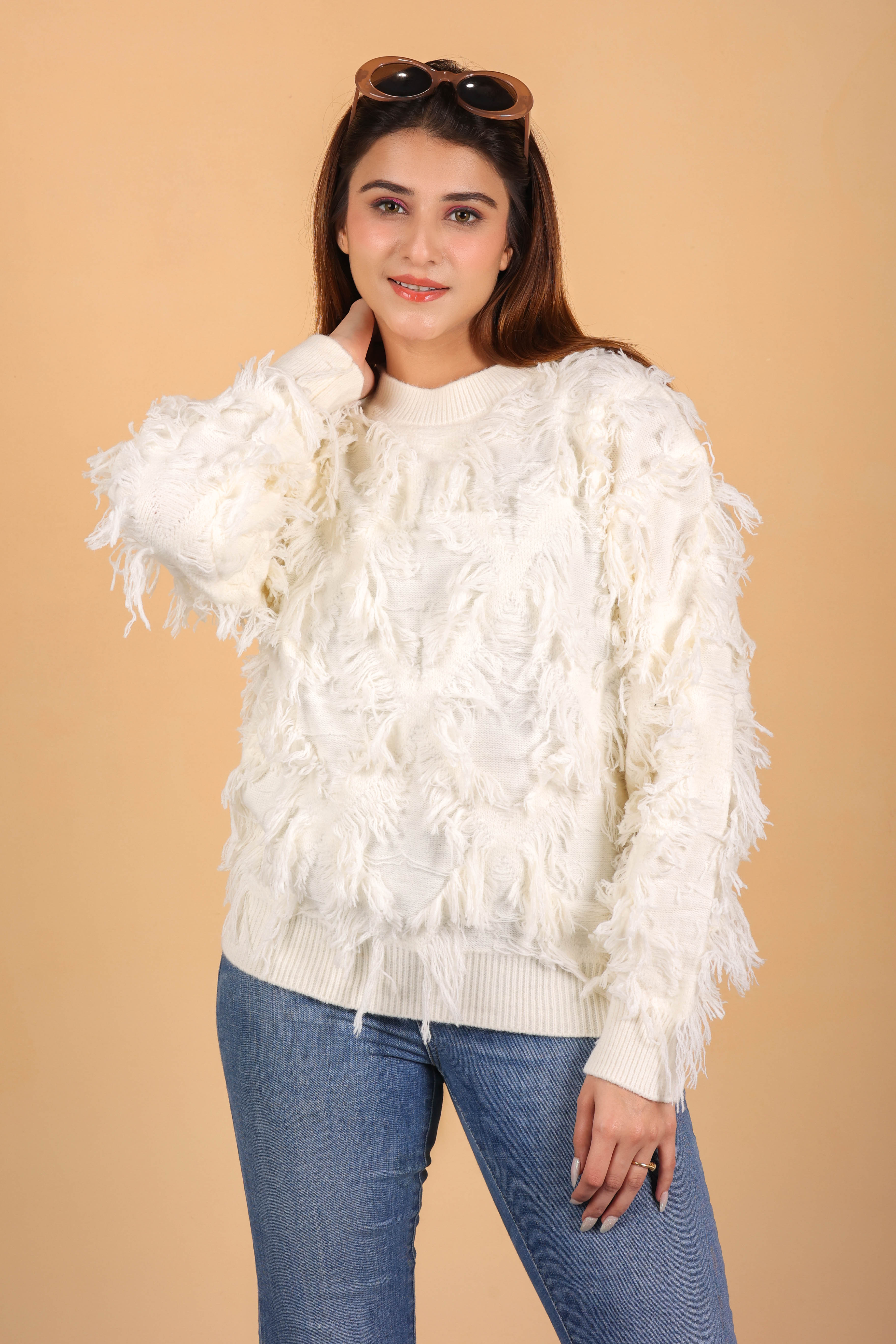 frilled wool top