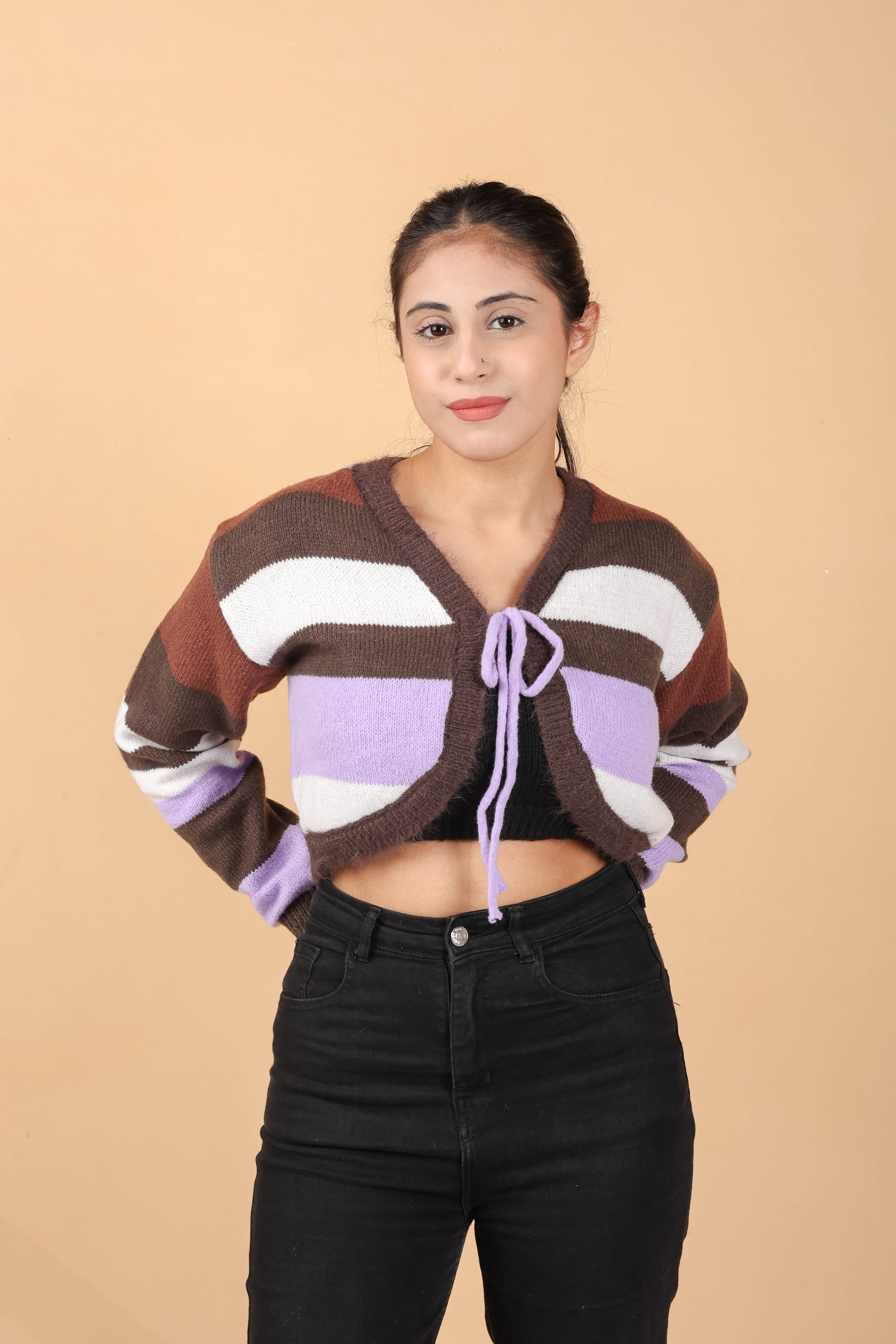 two peice woollen top with inner and shrug