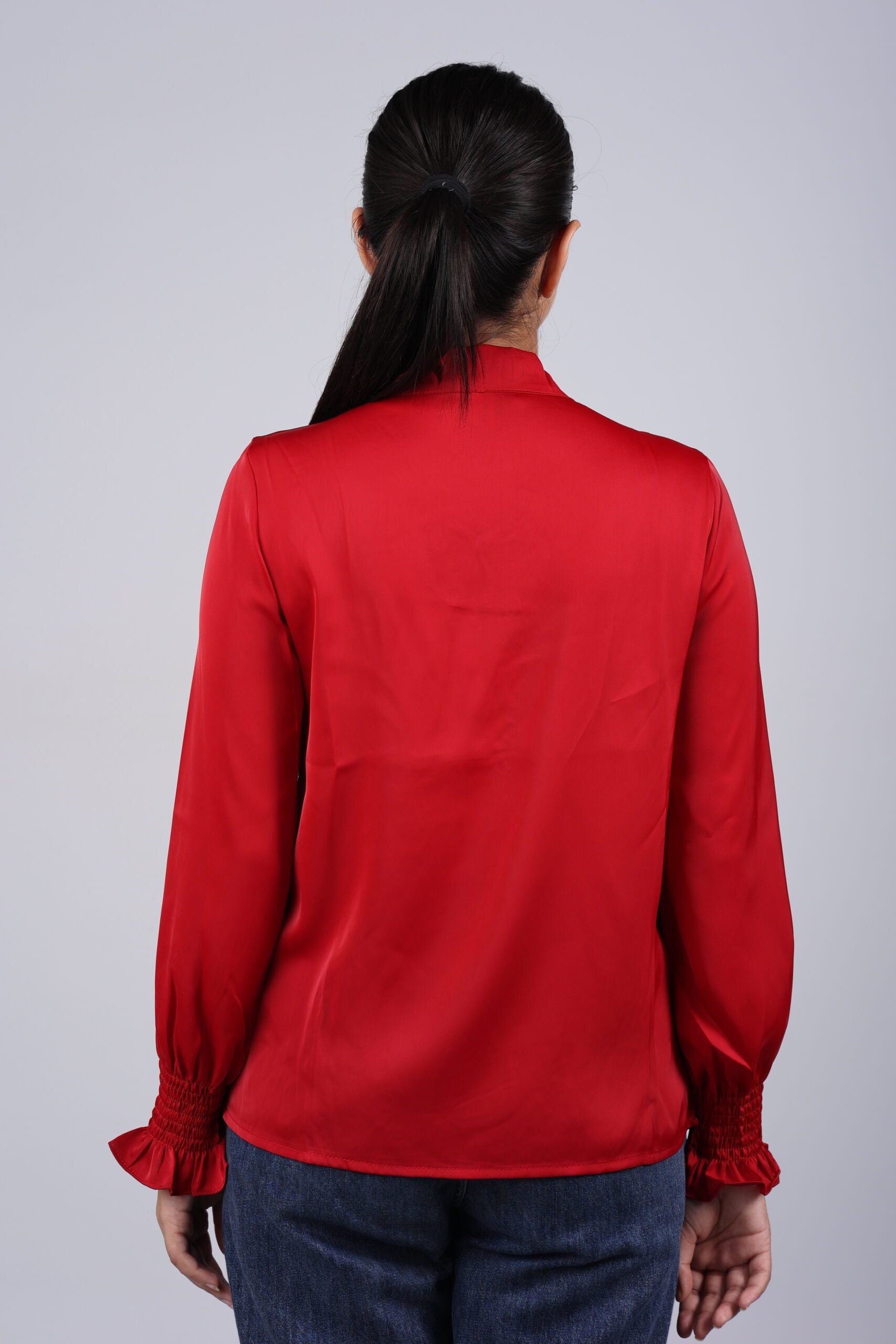 Front Rose Formal/Casual Top (Red) A Stunning Blend of Elegance and Versatility!