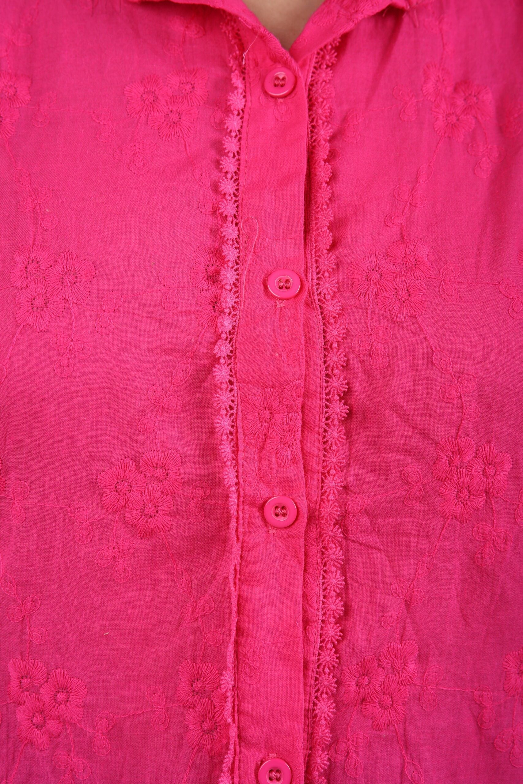 Pocketed Chicken Shirt  Top (Hot Pink) A Perfect Blend of Comfort and Style!