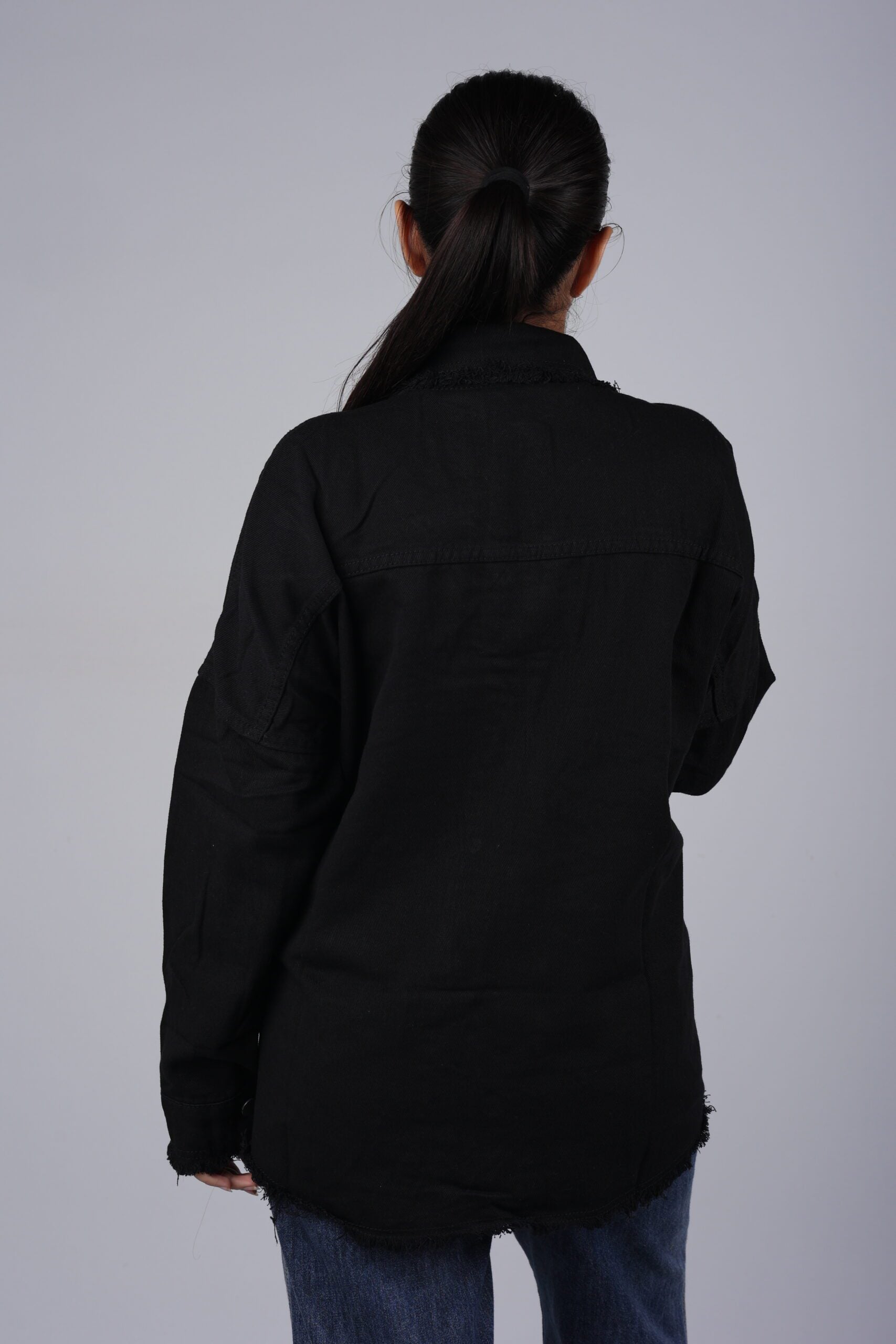 Denim Loose fit Shirt (Black) Elevate Your Casual Style with Timeless Denim Comfort!