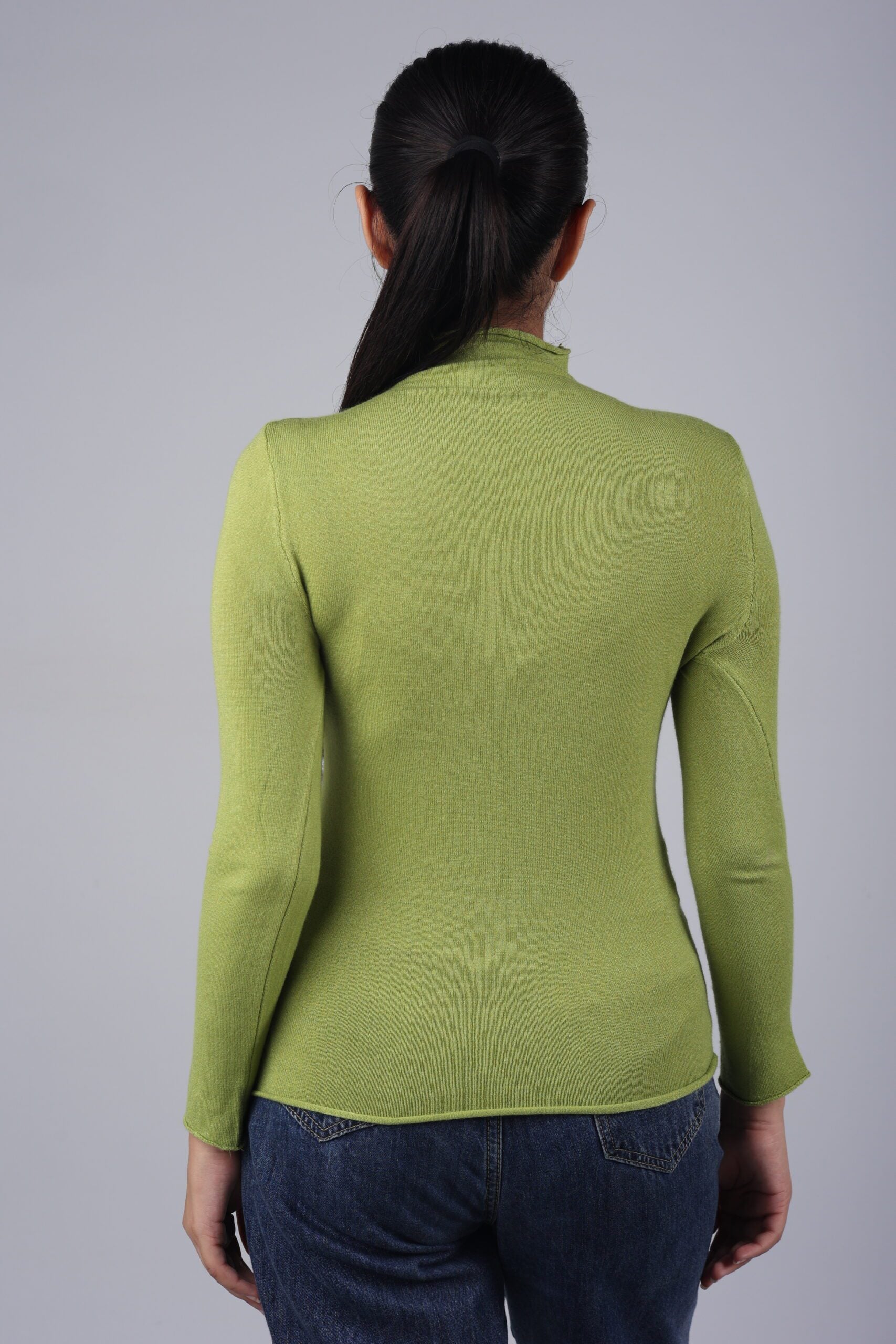 T-neck Basic Knitted Top (Lime Green) A Refreshing Twist on Timeless Comfort and Style!