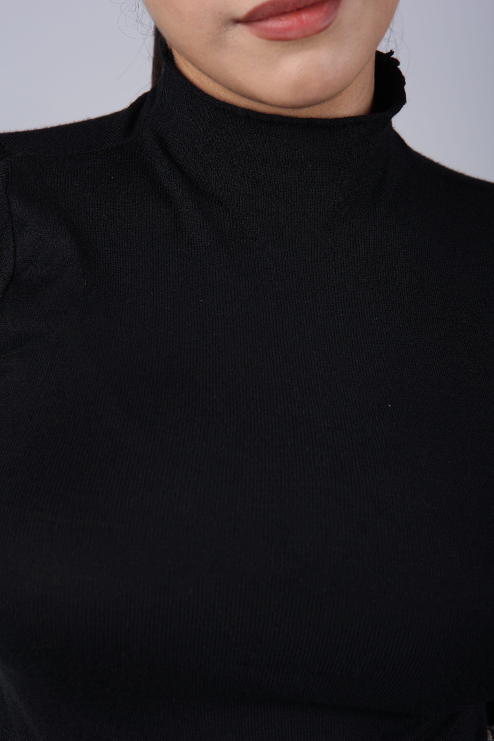 T-neck Basic Knitted Top (Black) A Classic Staple for Effortless Style and Comfort!