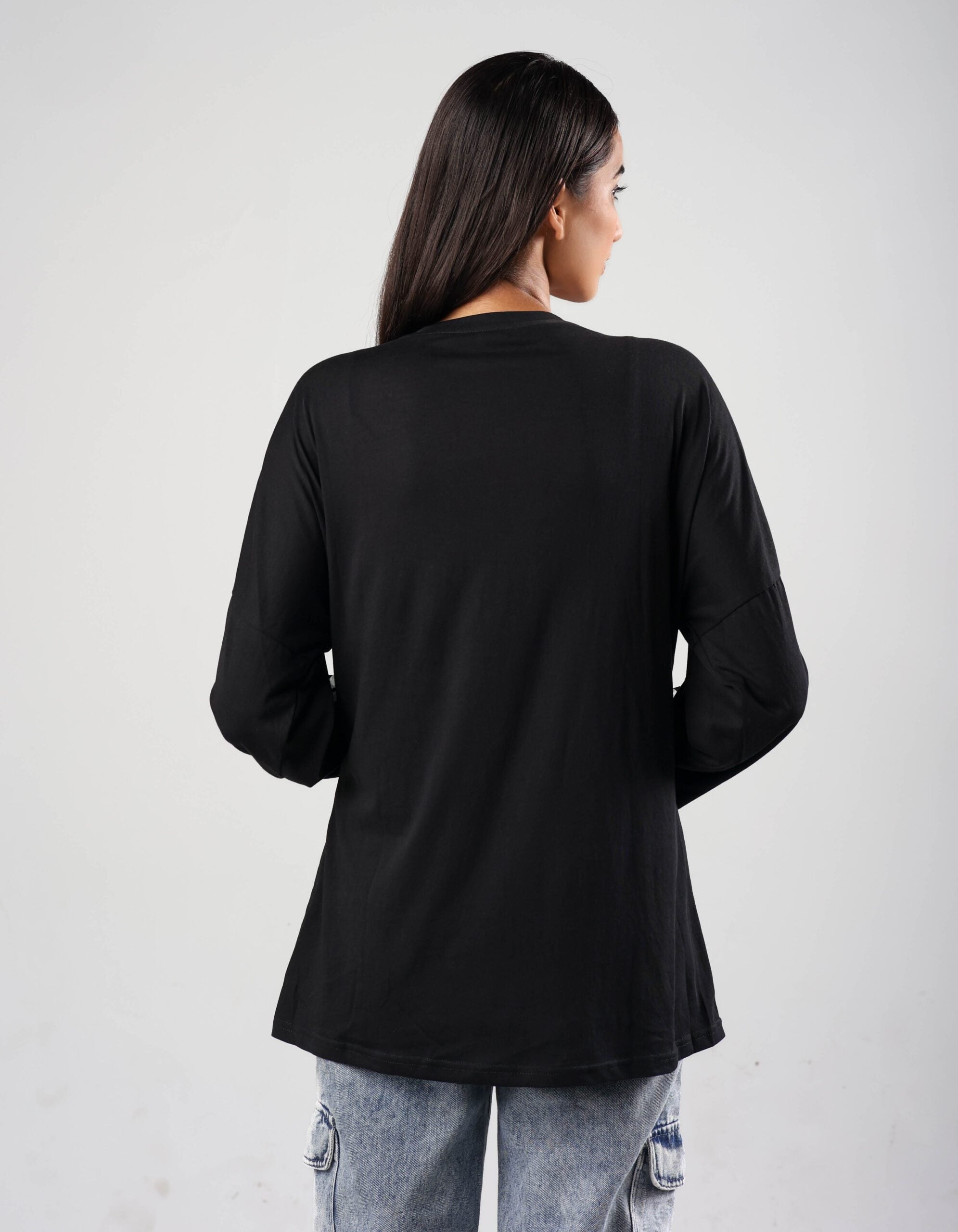 Numeric Print Neck Fullsleeve Tshirt Top - Elevate Your Style