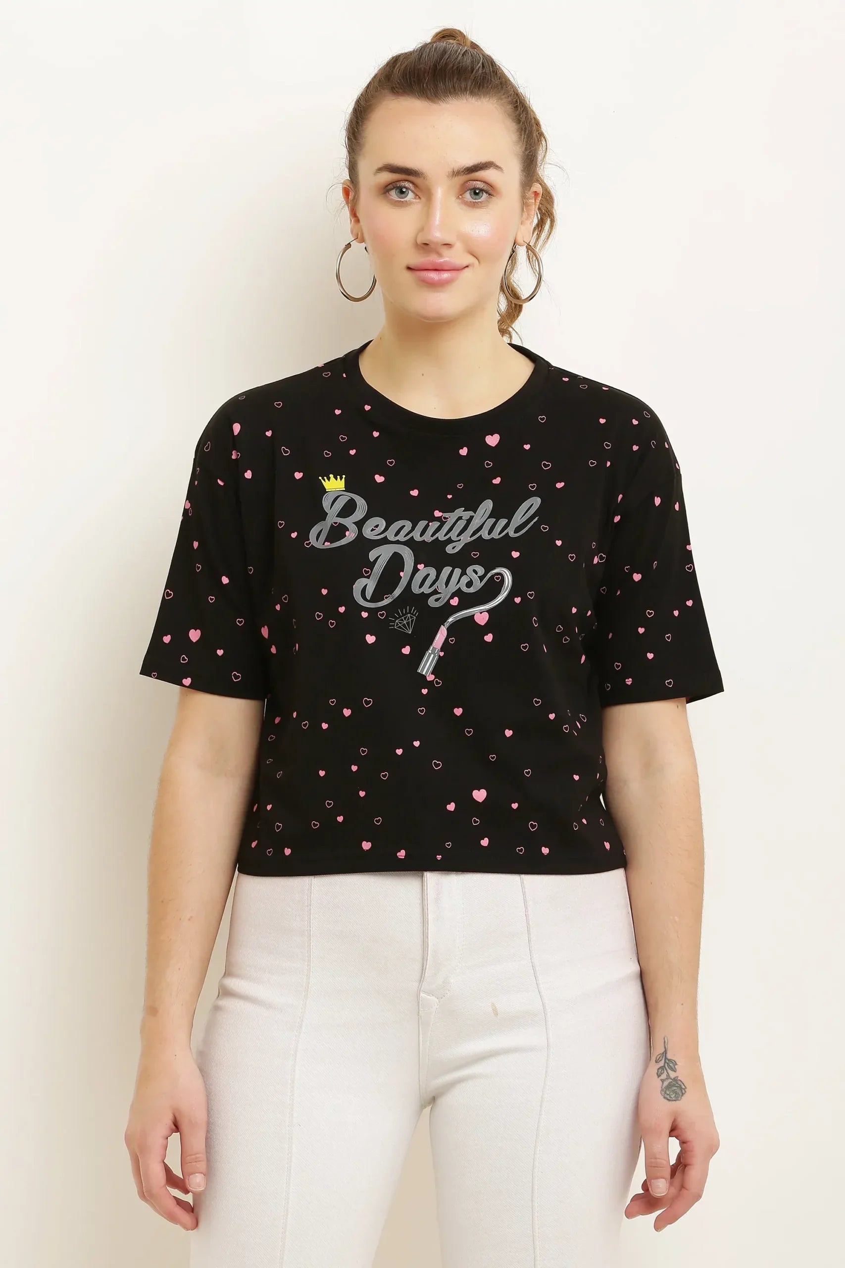 Beautiful Days (Black) Crop Tshirt - Elevate Your Wardrobe