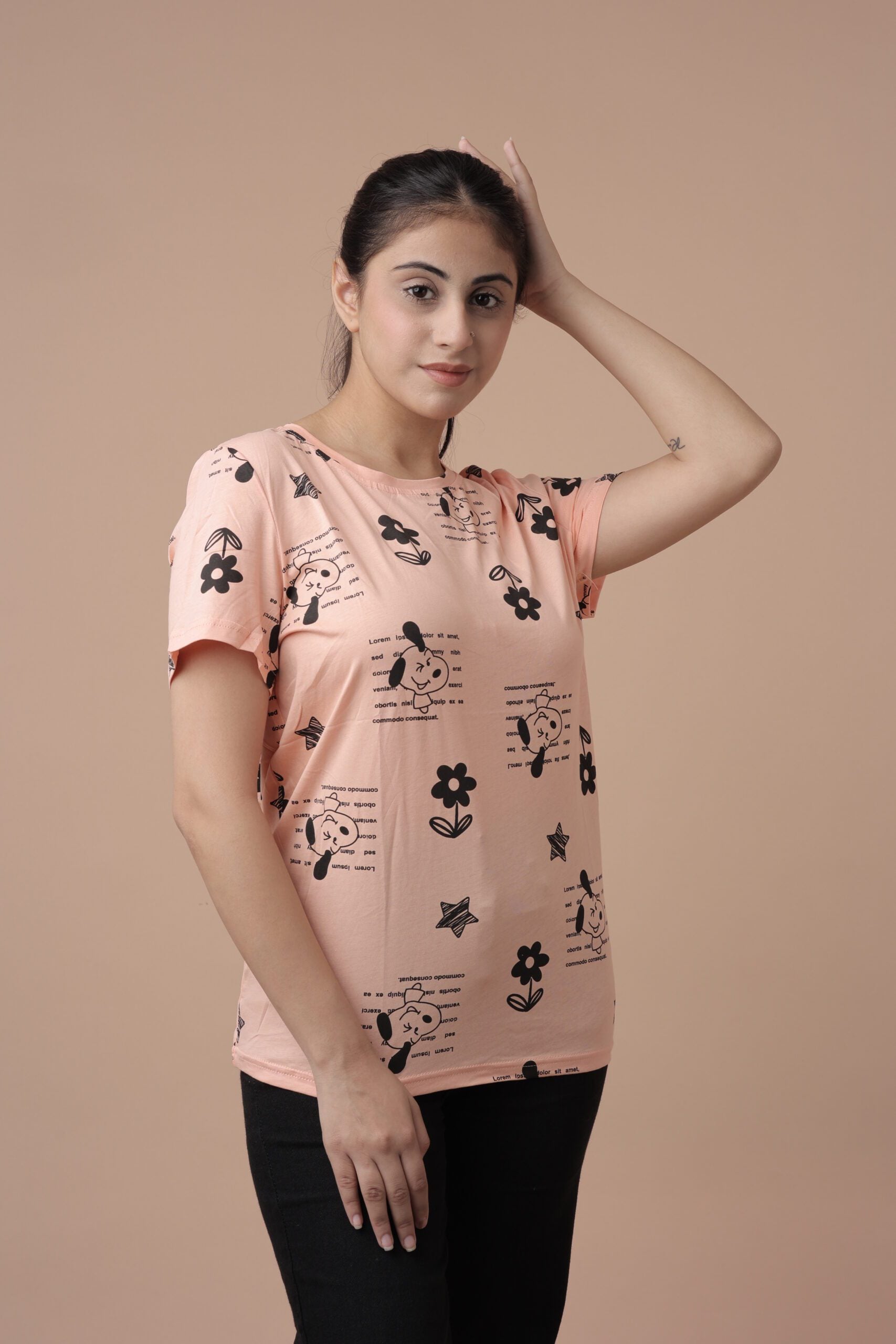 Graffiti Tshirt (Peachish Pink) Express Your Unique Style with a Splash of Playful Creativity!