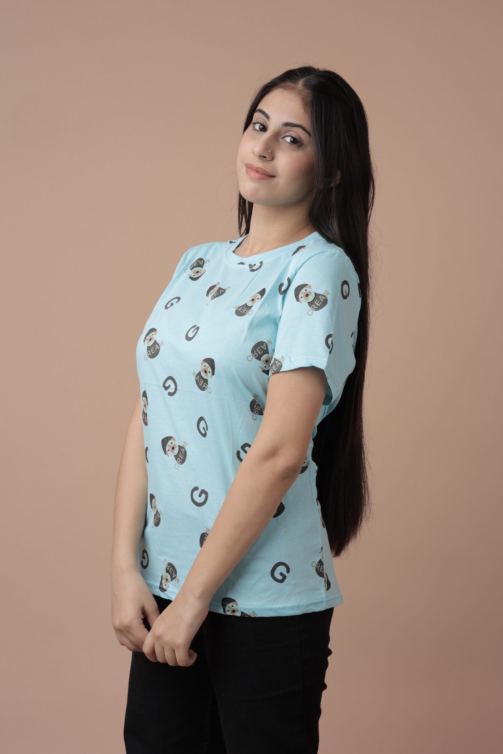 AOP Small Bear Print Tshirt (Blue) - Unleash Your Playful Side!