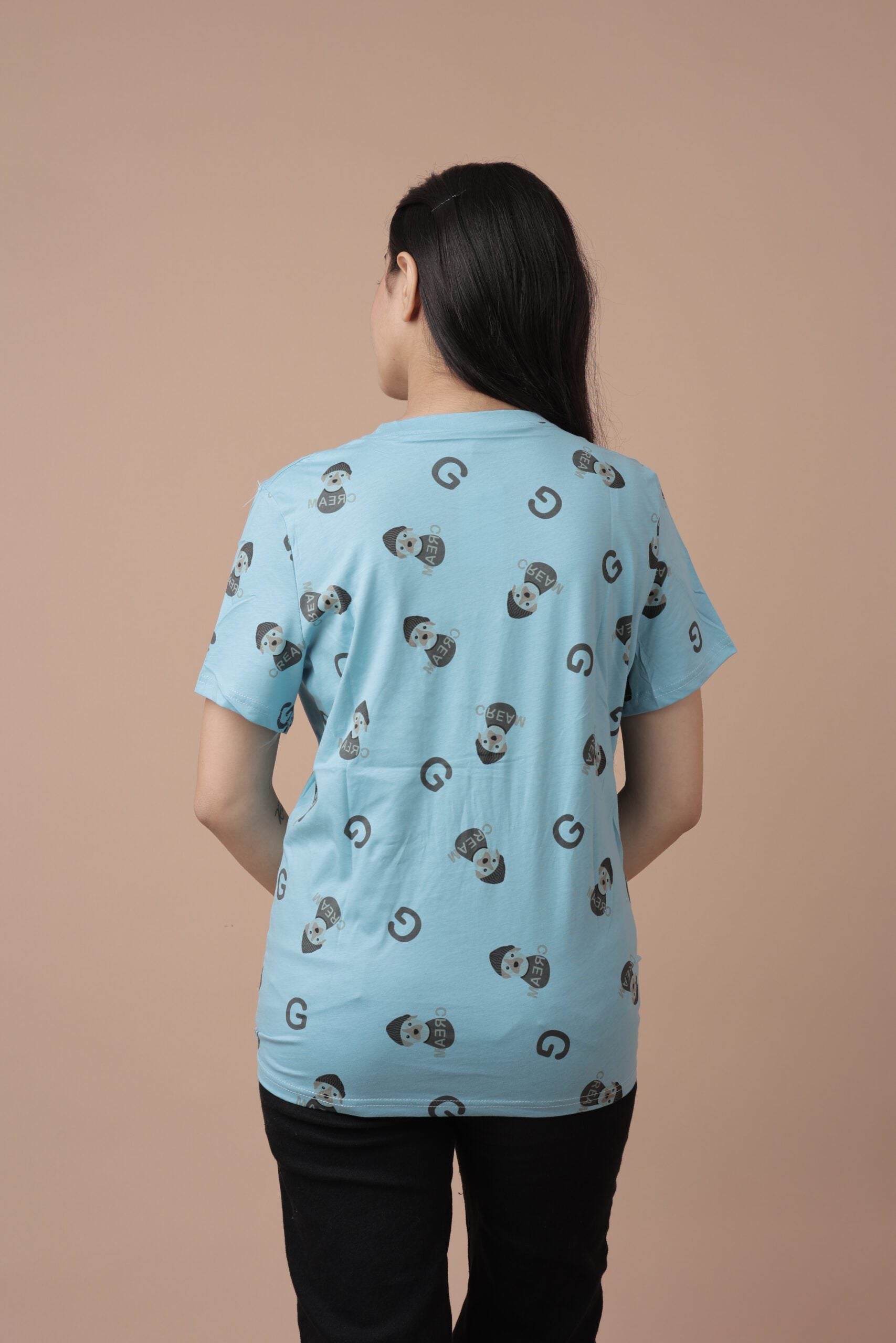 AOP Small Bear Print Tshirt (Blue) - Unleash Your Playful Side!
