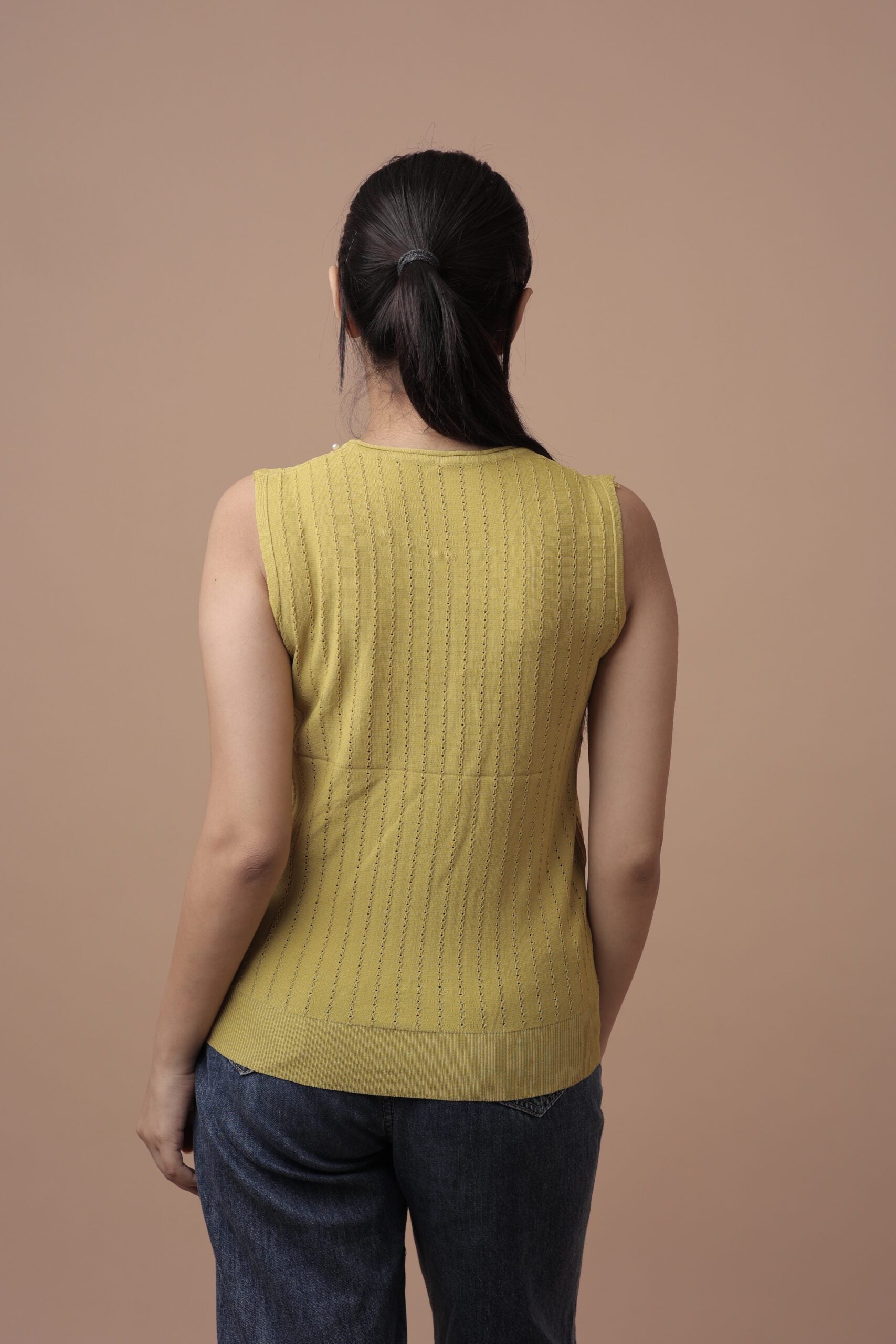 Classy Knitted Tank Top (Yellow) Elevate Your Wardrobe with a Burst of Radiant Elegance!